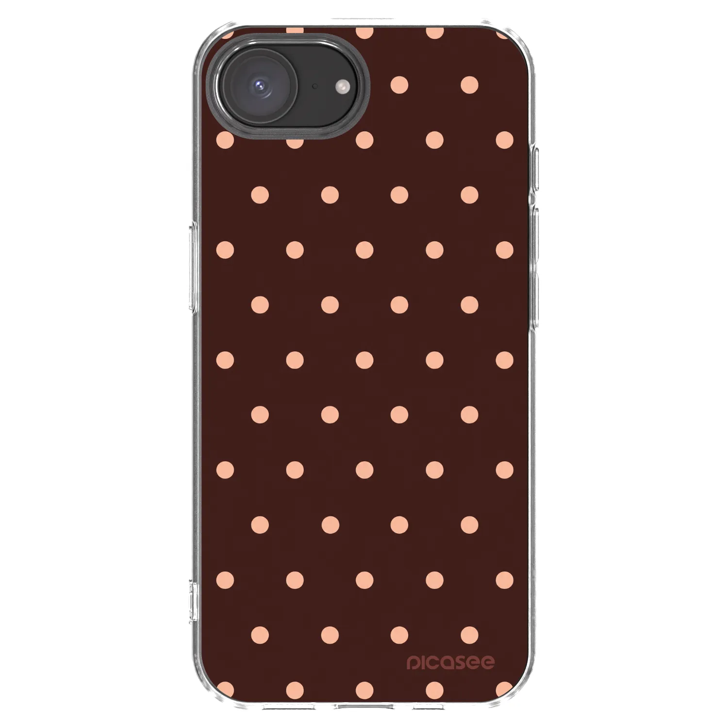 Picasee Apple iPhone 17e Hülle - Transparentes Silikon - Peach Dots & Chocolate