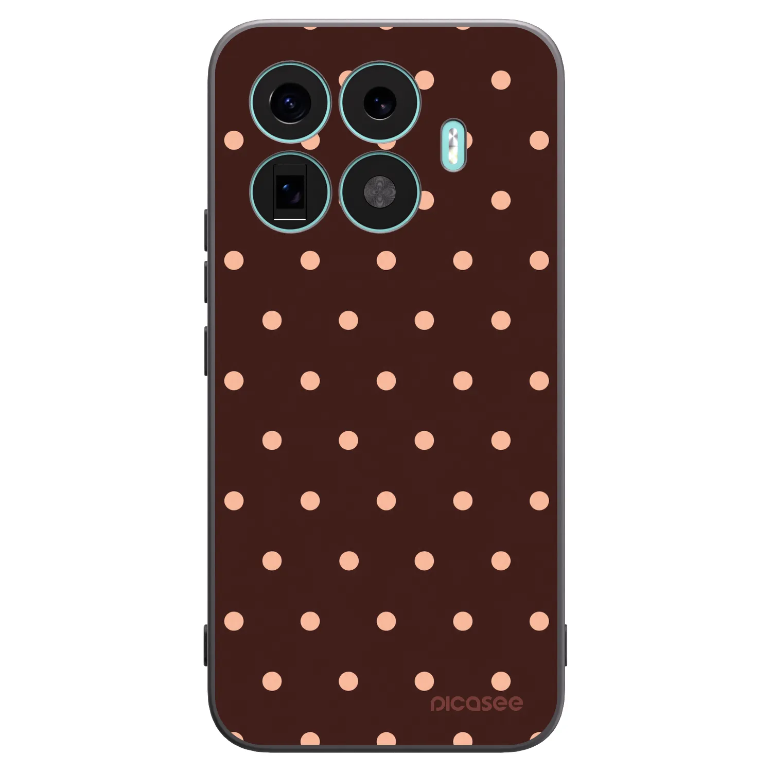 Picasee Xiaomi 17T Pro Hülle - Schwarzes Silikon - Peach Dots & Chocolate