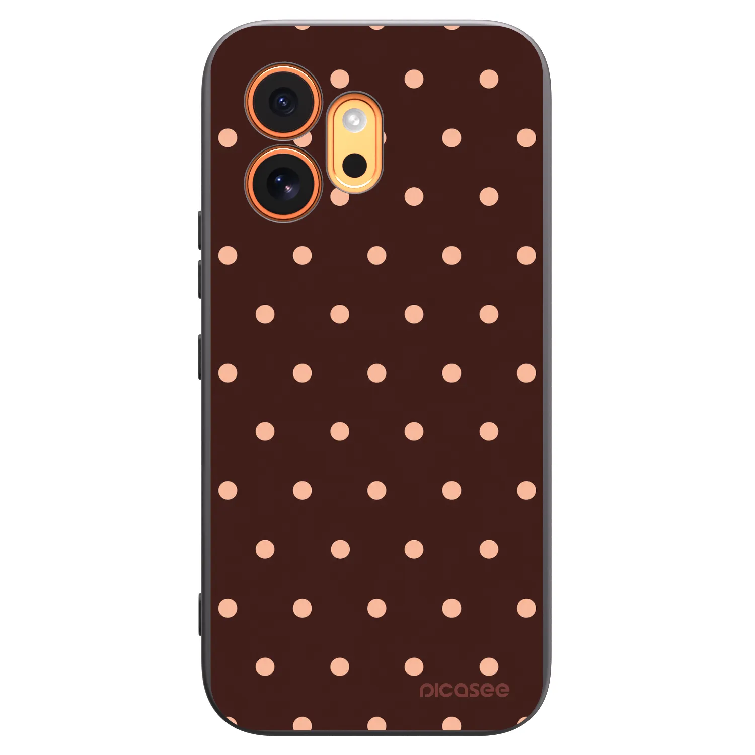 Picasee Honor 600 Hülle - Schwarzes Silikon - Peach Dots & Chocolate