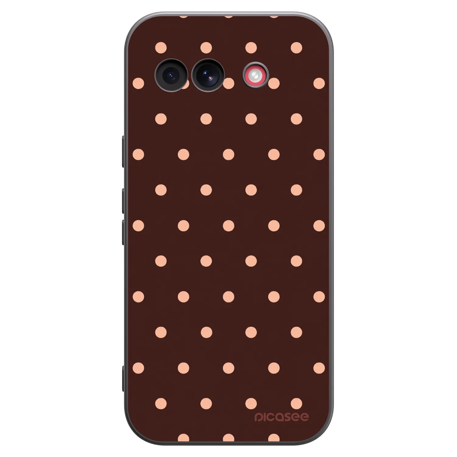 Picasee Google Pixel 10a Hülle - Schwarzes Silikon - Peach Dots & Chocolate