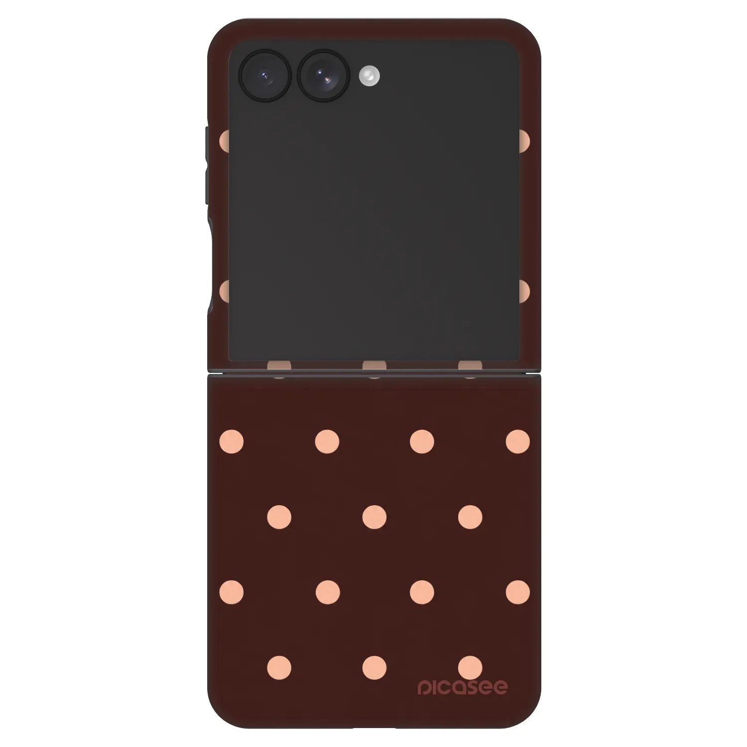 Picasee Fashion Case für Samsung Galaxy Z Flip7 5G - Peach Dots & Chocolate