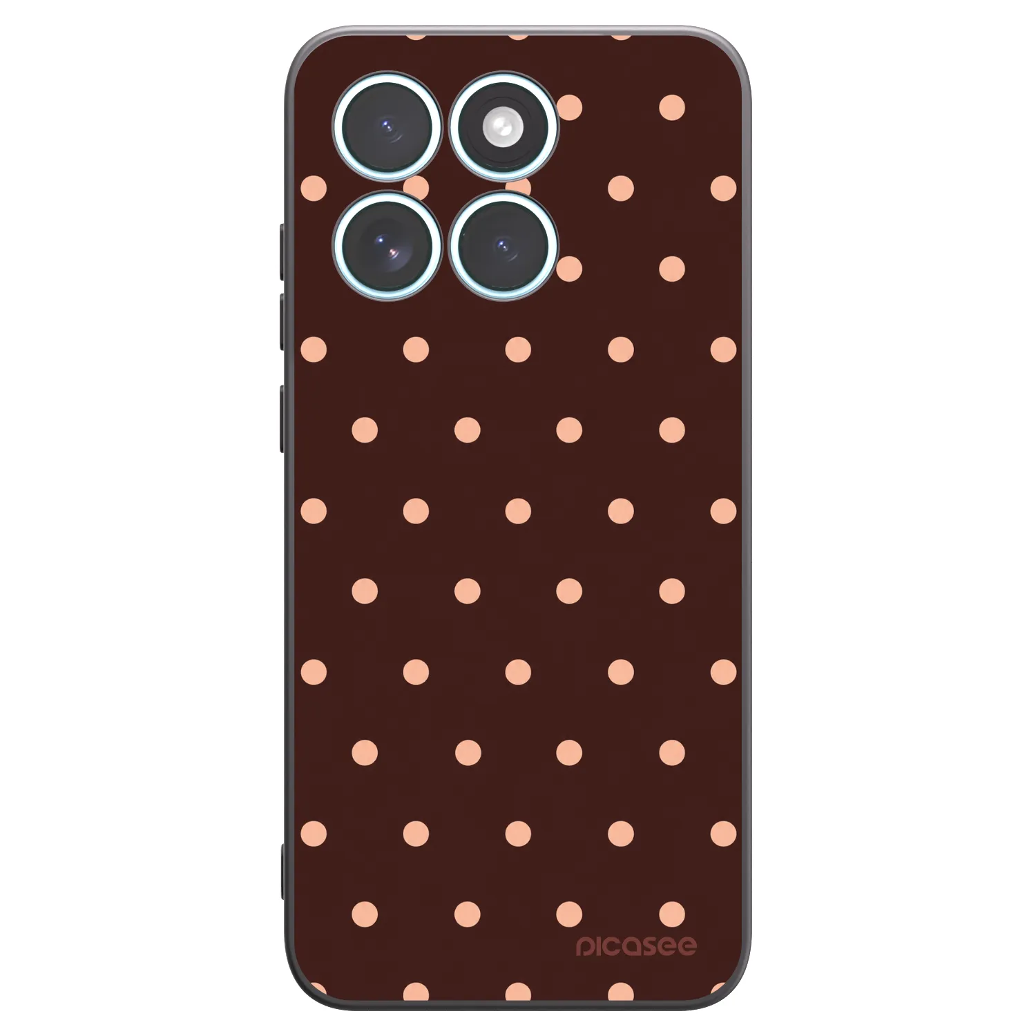 Picasee Motorola Edge 70 Fusion Hülle - Schwarzes Silikon - Peach Dots & Chocolate