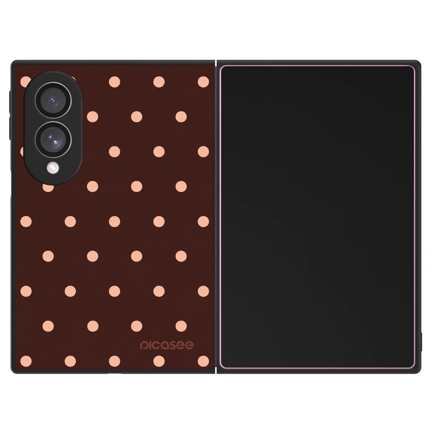 Picasee ULTIMATE CASE für Samsung Galaxy Z Fold8 5G - Peach Dots & Chocolate