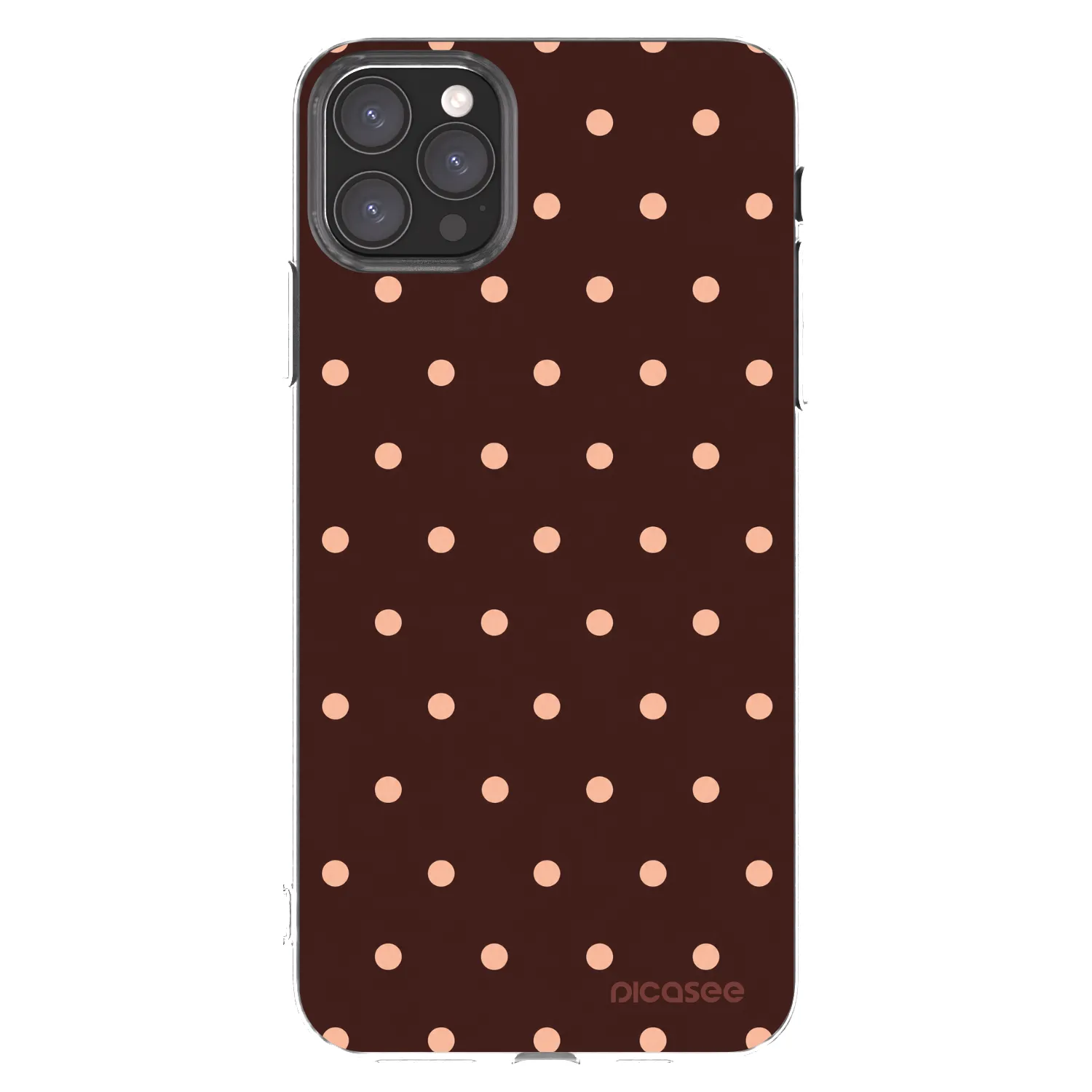 Picasee Apple iPhone 11 Pro Max Hülle - Transparentes Silikon - Peach Dots & Chocolate
