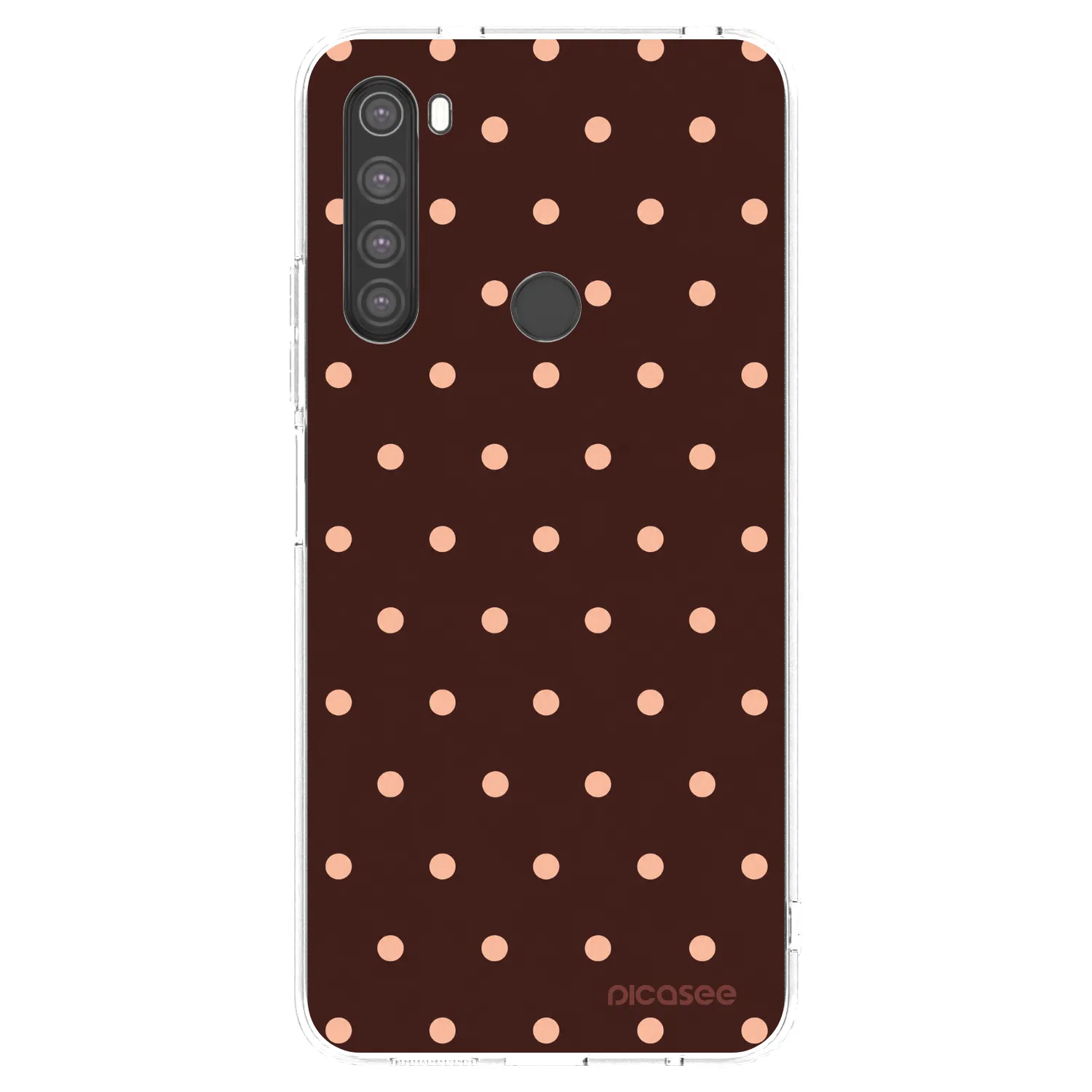 Picasee Xiaomi Redmi Note 8 Hülle - Transparentes Silikon - Peach Dots & Chocolate
