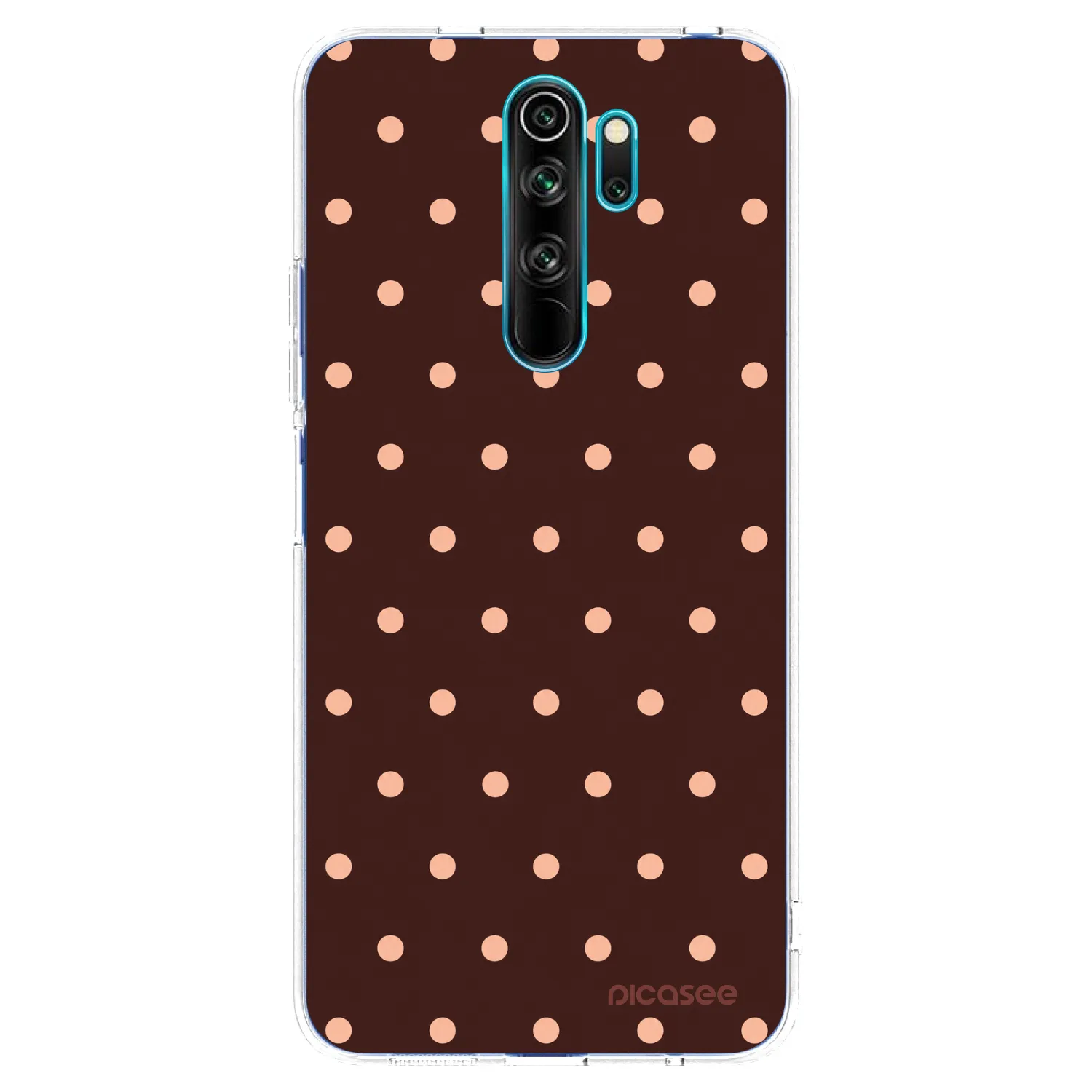 Picasee Xiaomi Redmi Note 8 Pro Hülle - Transparentes Silikon - Peach Dots & Chocolate