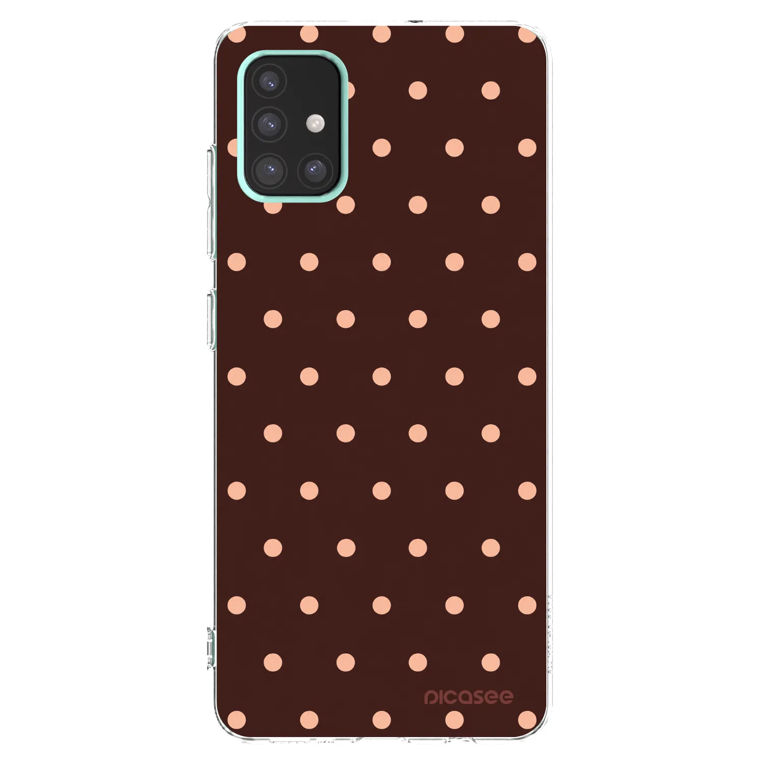 Picasee Samsung Galaxy A51 A515F Hülle - Transparentes Silikon - Peach Dots & Chocolate