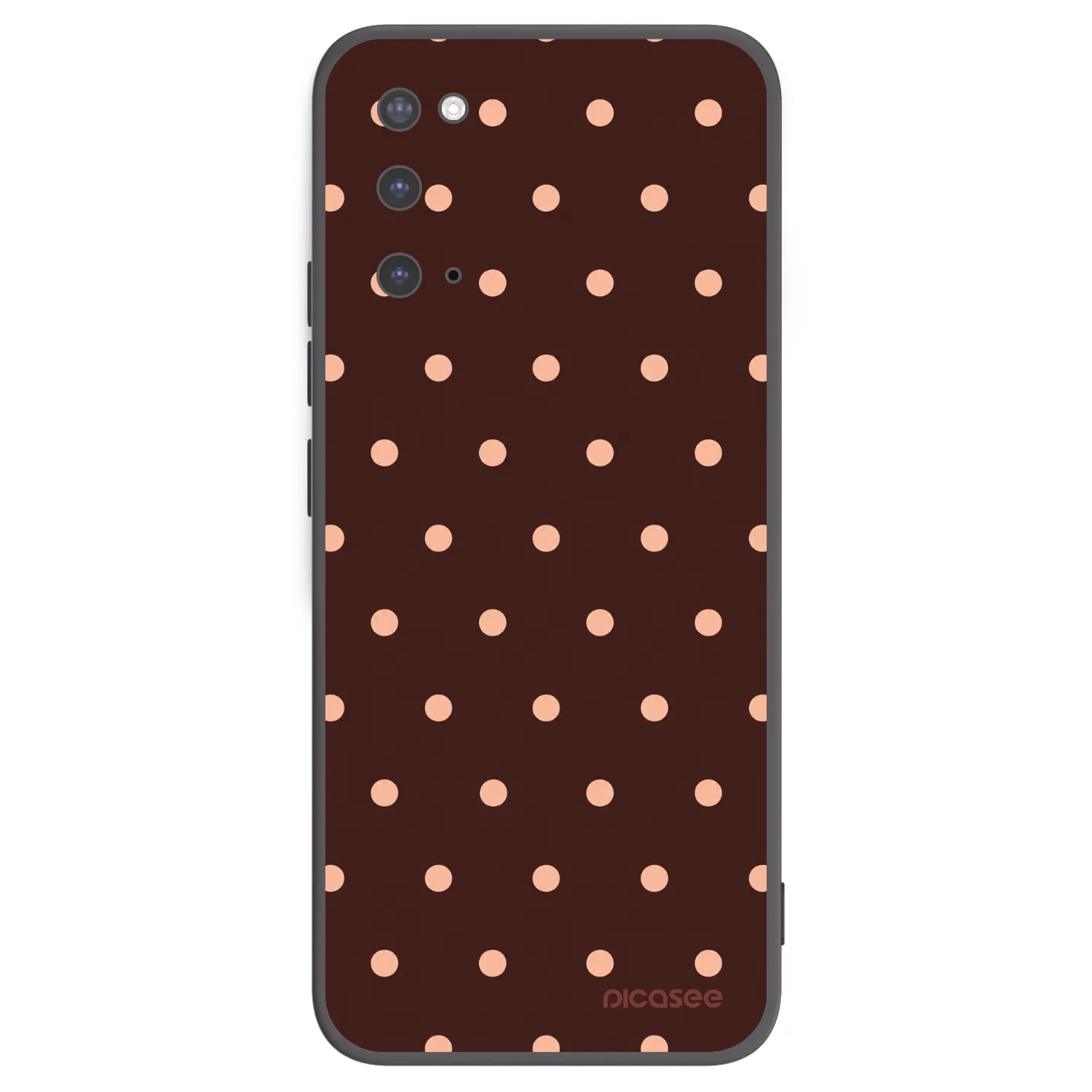 Picasee Samsung Galaxy S20 G980F Hülle - Schwarzes Silikon - Peach Dots & Chocolate