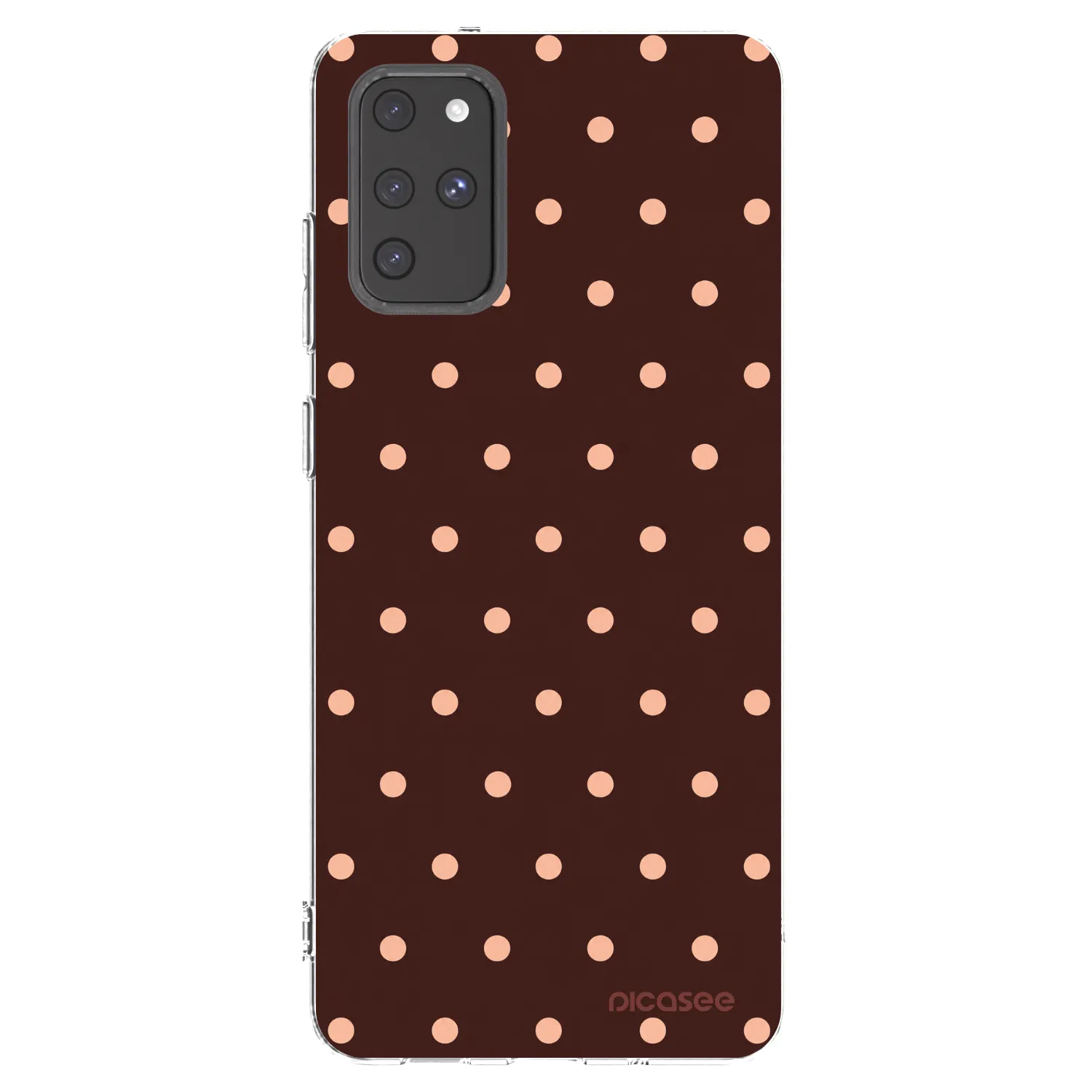 Picasee Samsung Galaxy S20+ G985F Hülle - Transparentes Silikon - Peach Dots & Chocolate