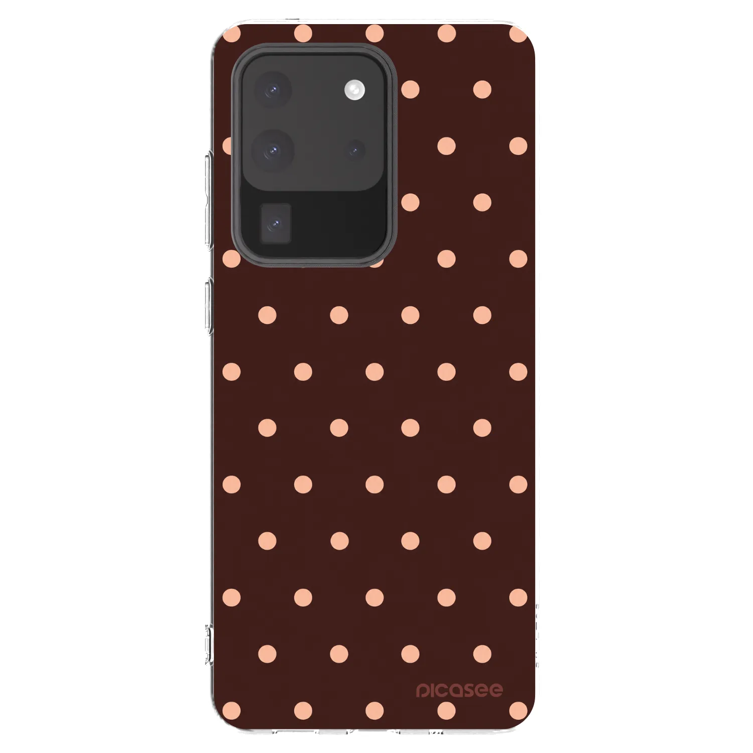 Picasee Samsung Galaxy S20 Ultra 5G G988F Hülle - Transparentes Silikon - Peach Dots & Chocolate