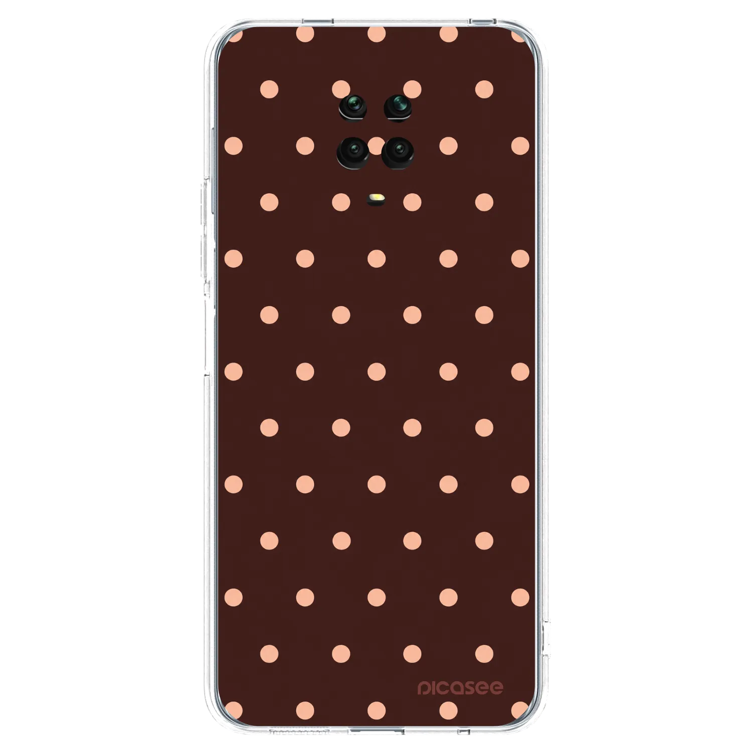 Picasee Xiaomi Redmi Note 9S Hülle - Transparentes Silikon - Peach Dots & Chocolate