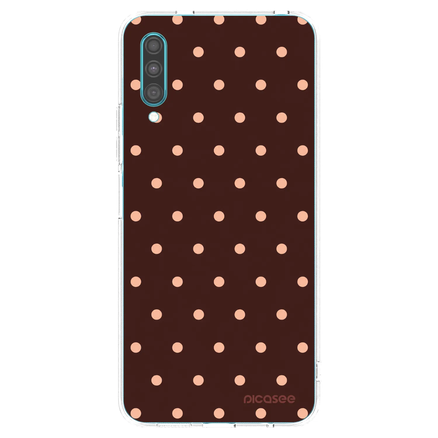 Picasee Samsung Galaxy A30s A307F Hülle - Transparentes Silikon - Peach Dots & Chocolate