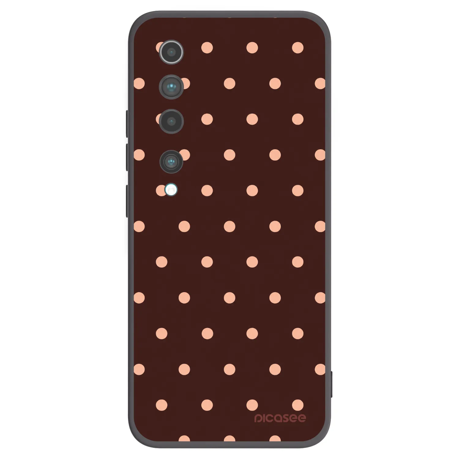 Picasee Xiaomi Mi 10 Hülle - Schwarzes Silikon - Peach Dots & Chocolate