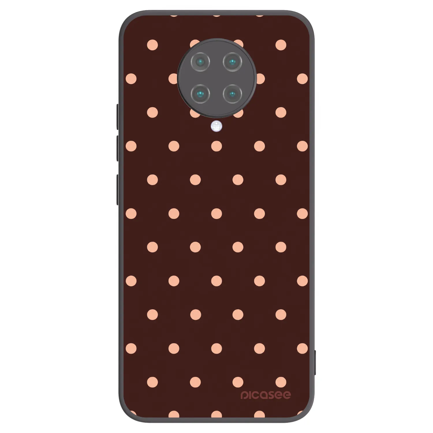 Picasee Xiaomi Poco F2 Pro Hülle - Schwarzes Silikon - Peach Dots & Chocolate