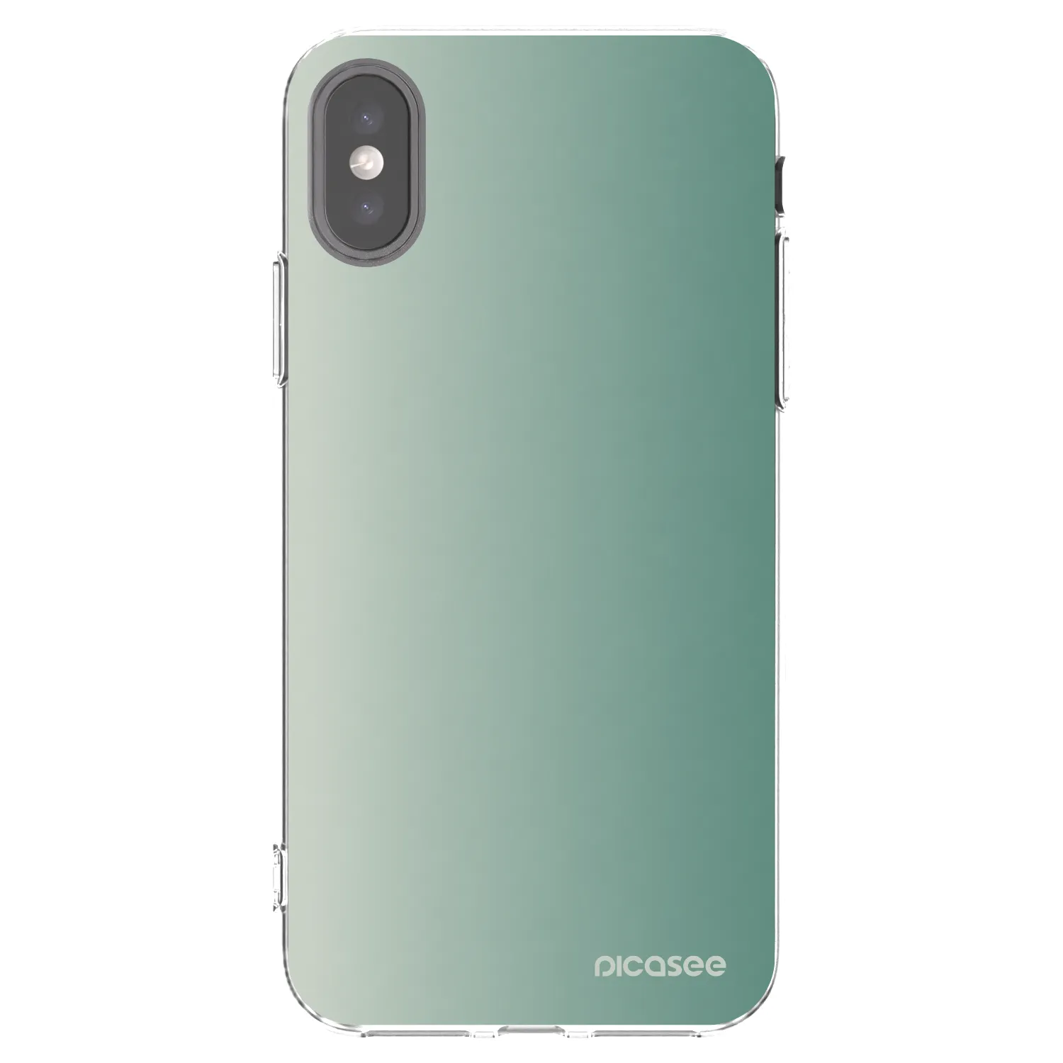 Picasee Apple iPhone X/XS Hülle - Transparentes Silikon - Misty Sage