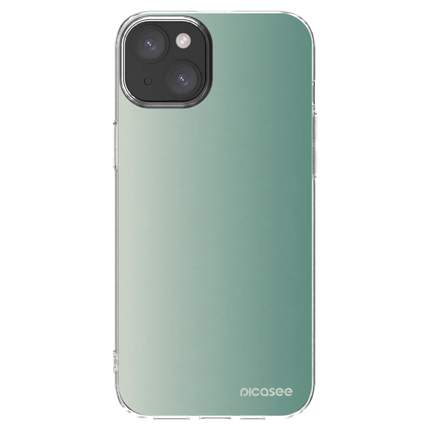 Picasee Apple iPhone 15 Plus Hülle - Transparentes Silikon - Misty Sage