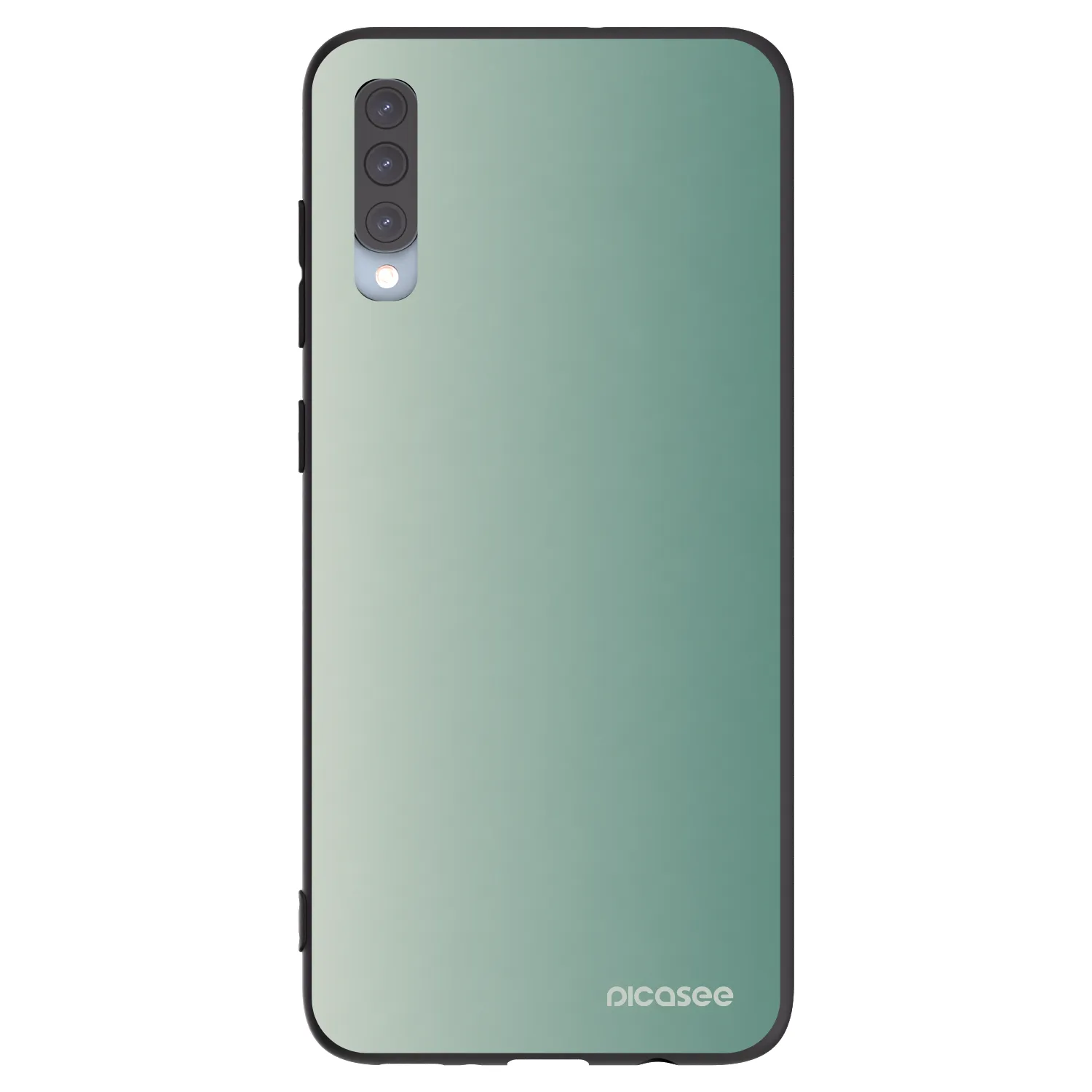 Picasee Samsung Galaxy A70 A705F Hülle - Schwarzes Silikon - Misty Sage