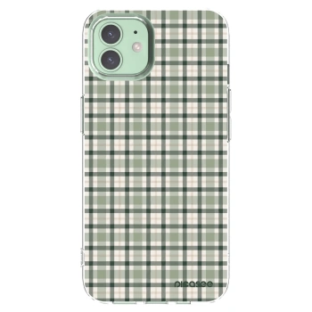 Picasee Apple iPhone 12 Hülle - Transparentes Silikon - Sage Tartan