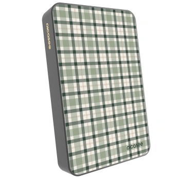 Picasee Powerbank mit MagSafe 10 000 mAh Grau - Sage Tartan