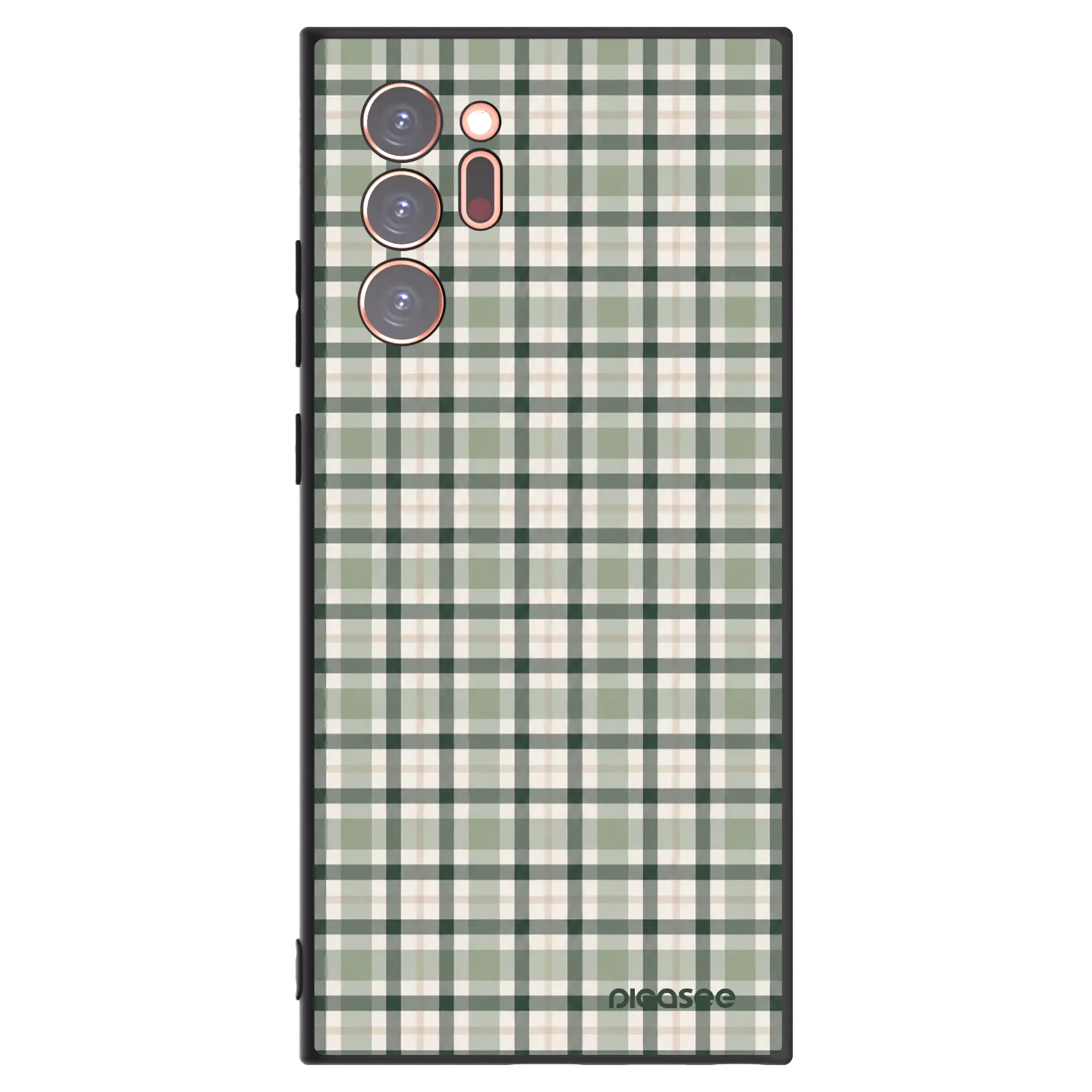 Picasee Samsung Galaxy Note 20 Ultra Hülle - Schwarzes Silikon - Sage Tartan