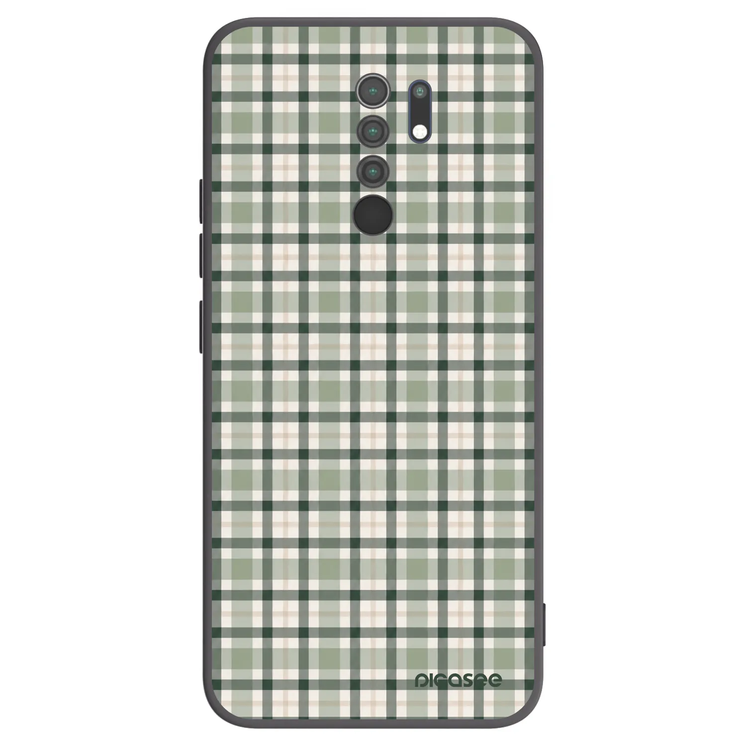 Picasee Xiaomi Redmi 9 Hülle - Schwarzes Silikon - Sage Tartan