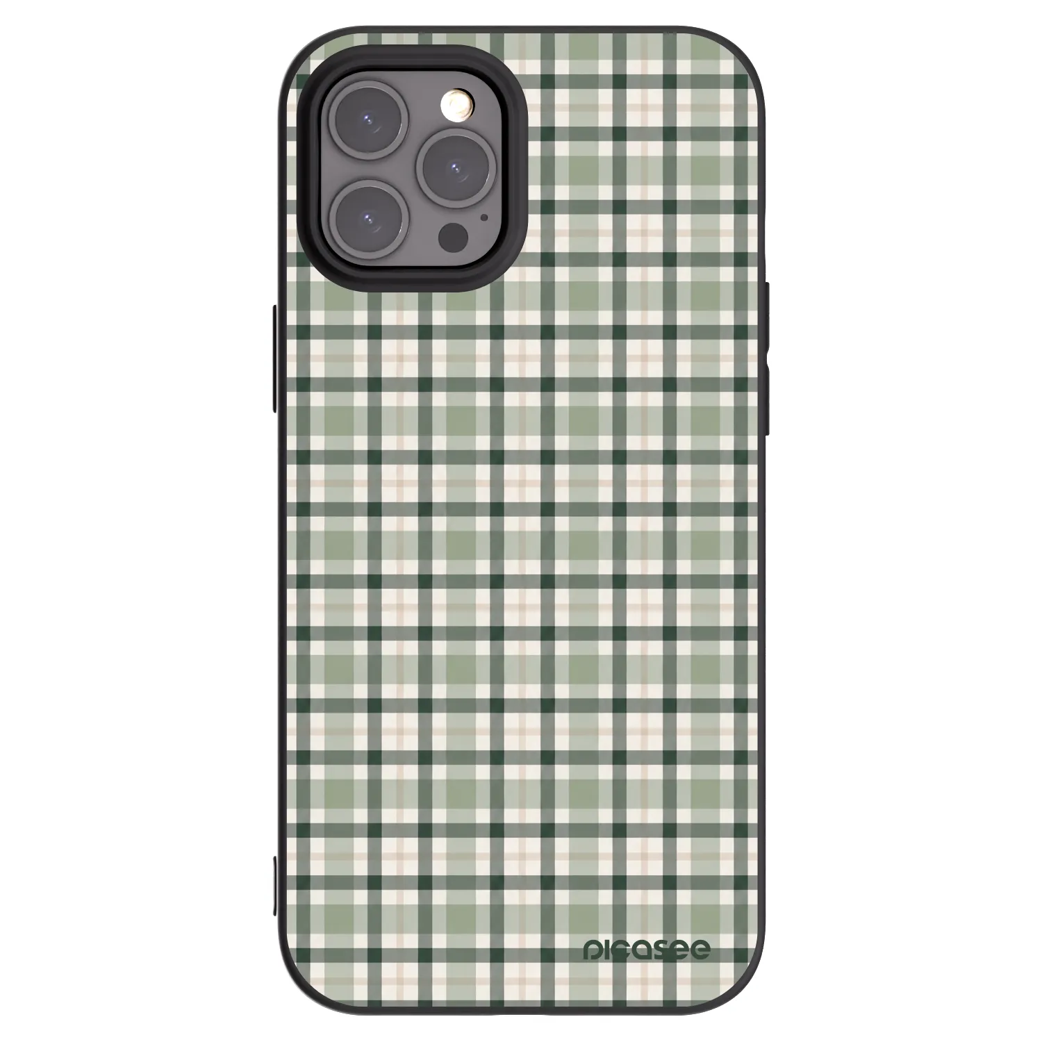 Picasee Apple iPhone 12 Pro Max Hülle - Schwarzes Silikon - Sage Tartan