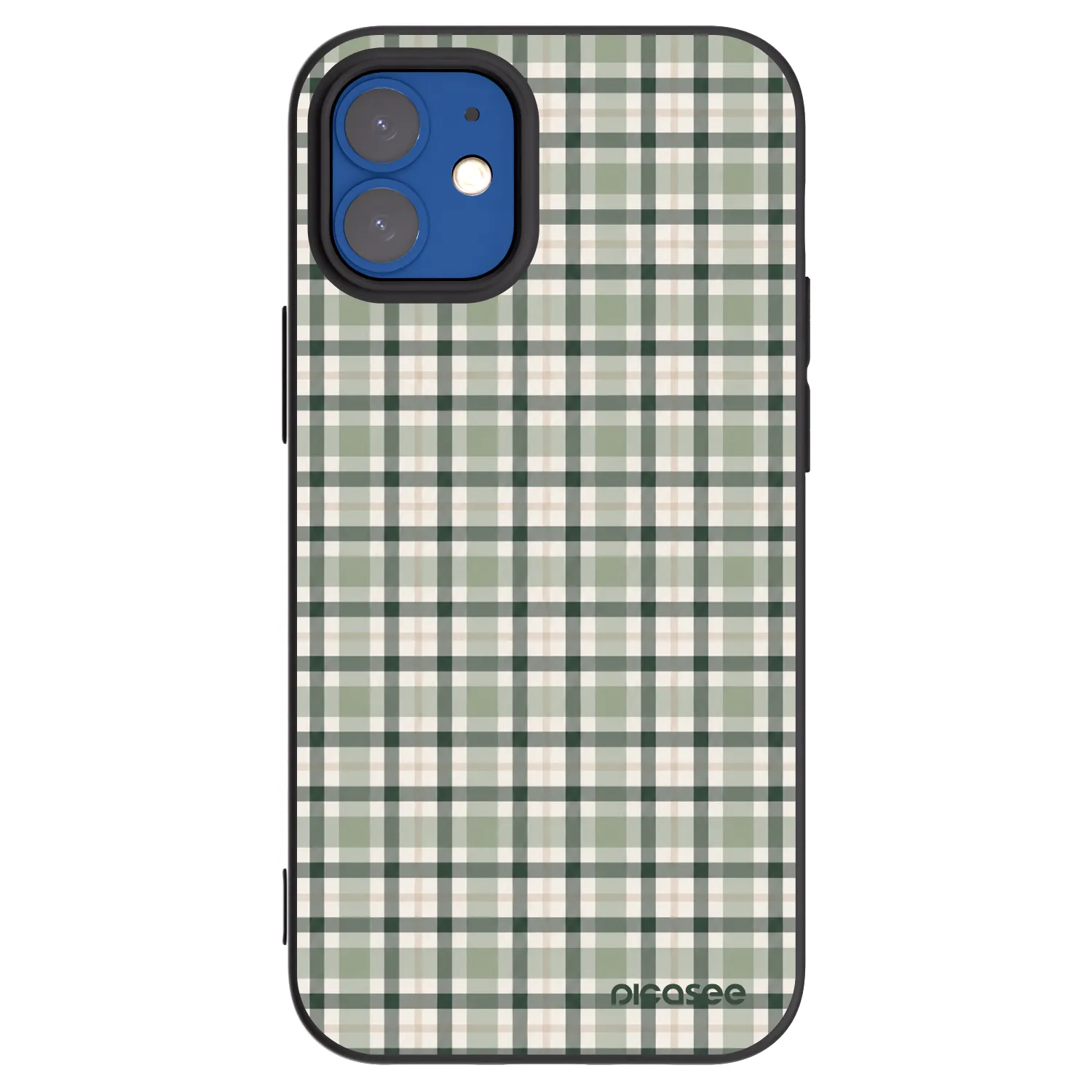 Picasee Apple iPhone 12 mini Hülle - Schwarzes Silikon - Sage Tartan