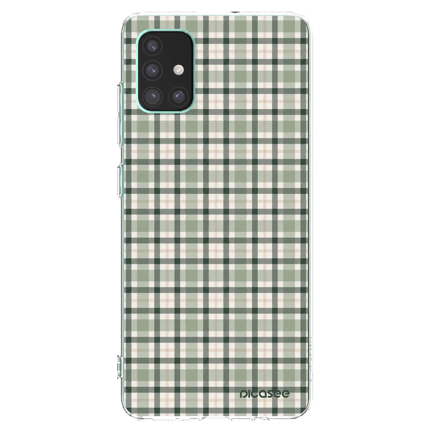 Picasee Samsung Galaxy M51 M515F Hülle - Transparentes Silikon - Sage Tartan