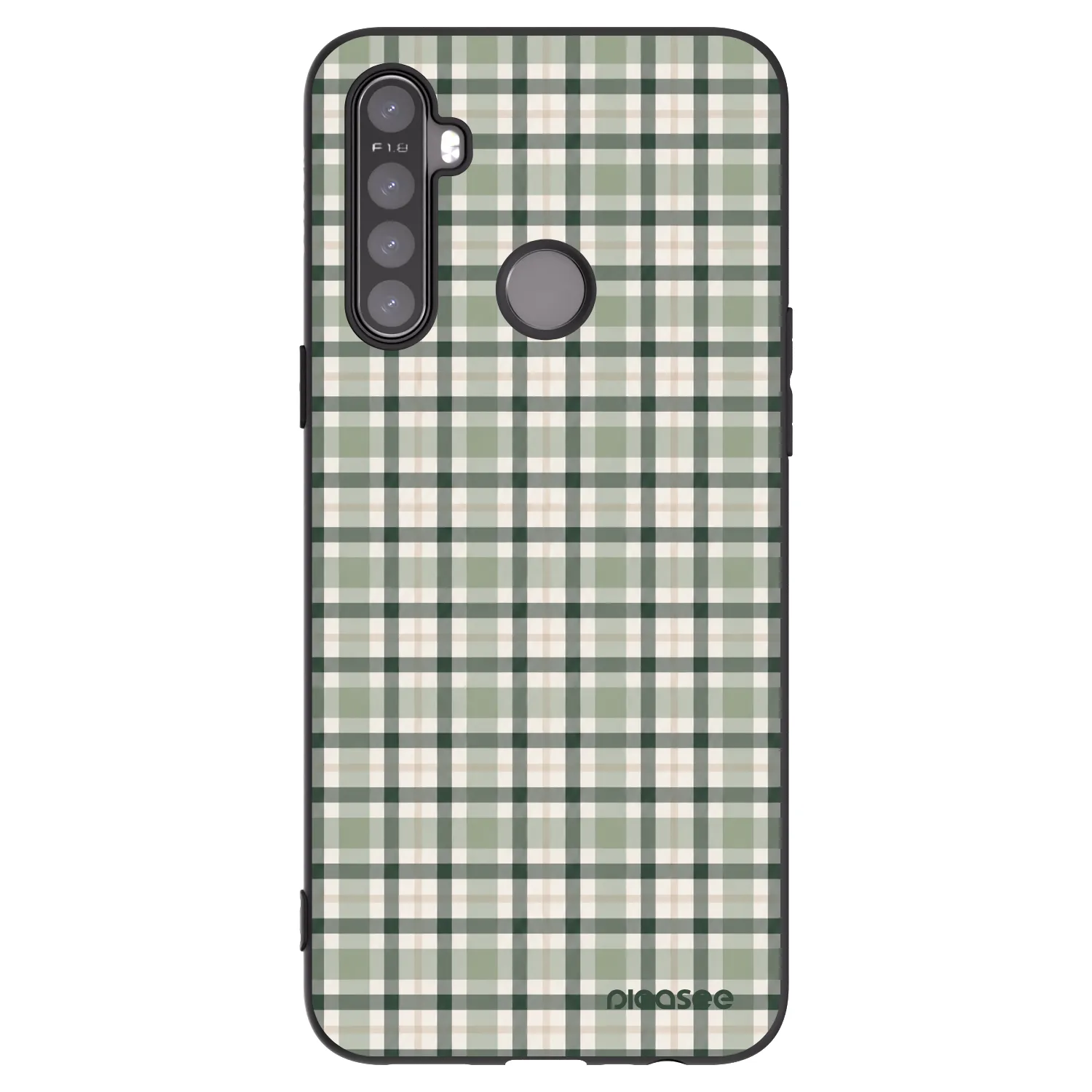 Picasee Realme 6i Hülle - Schwarzes Silikon - Sage Tartan
