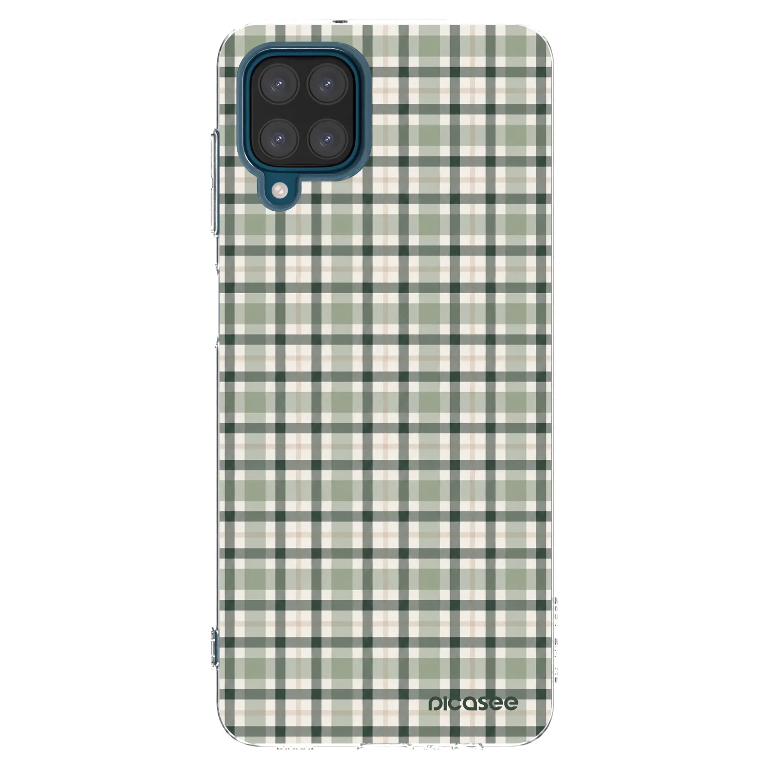 Picasee Samsung Galaxy A12 A125F Hülle - Transparentes Silikon - Sage Tartan