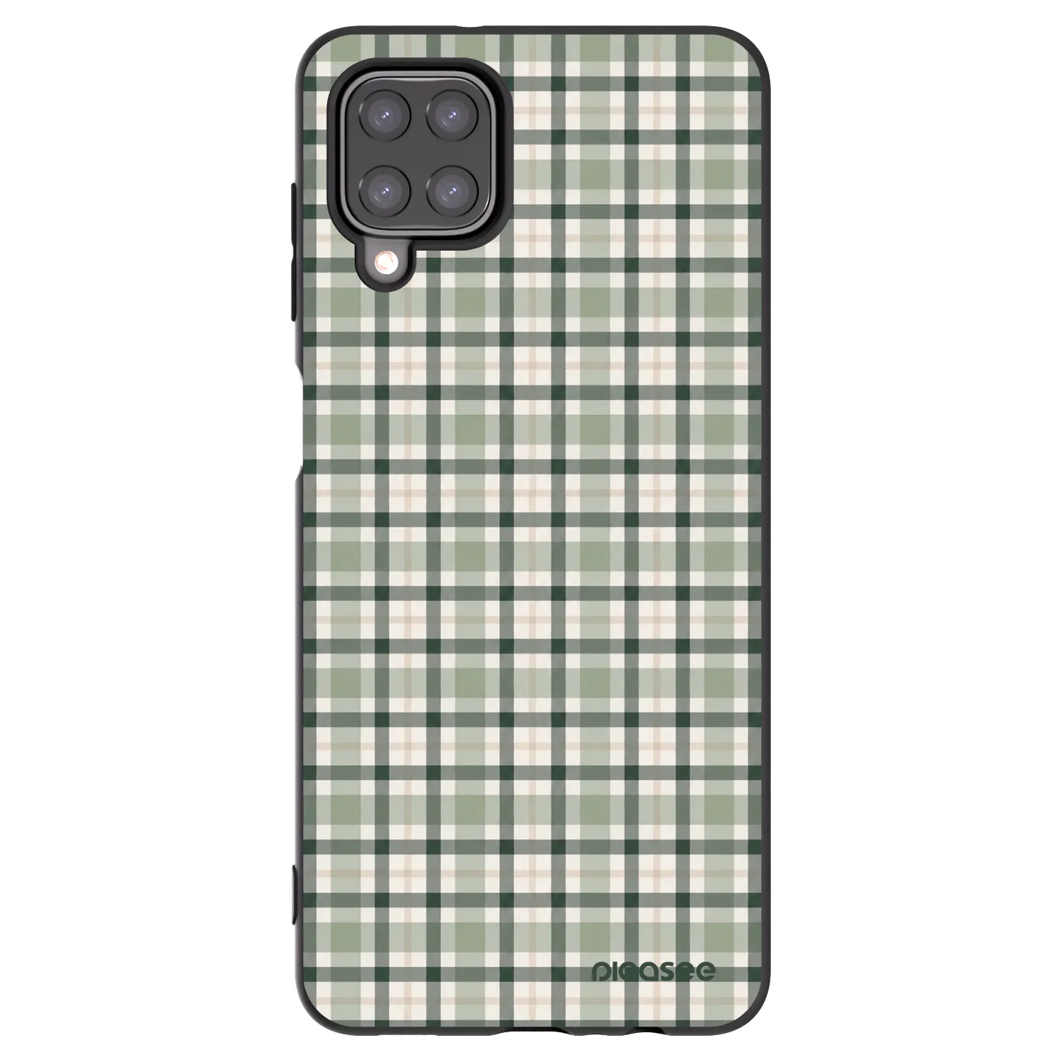 Picasee Samsung Galaxy A12 A125F Hülle - Schwarzes Silikon - Sage Tartan