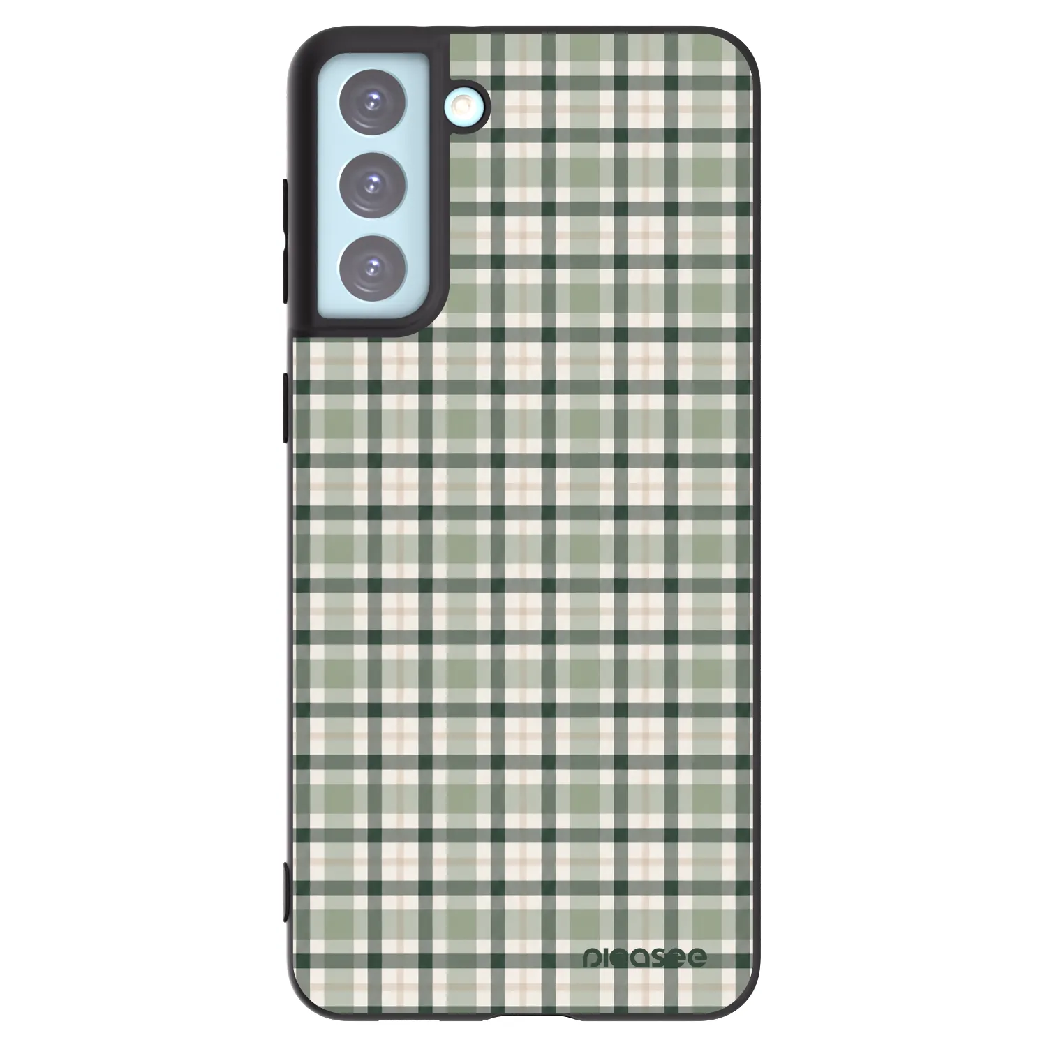 Picasee Samsung Galaxy S21+ 5G G996F Hülle - Schwarzes Silikon - Sage Tartan