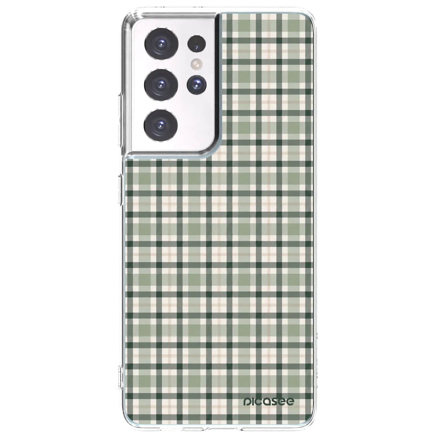 Picasee Samsung Galaxy S21 Ultra 5G G998B Hülle - Transparentes Silikon - Sage Tartan