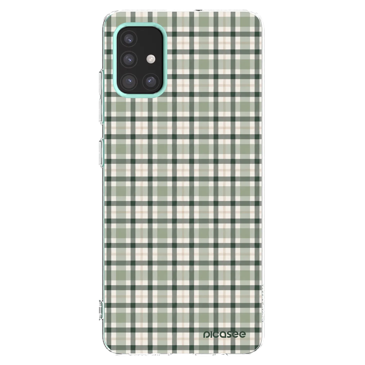 Picasee Samsung Galaxy M31s Hülle - Transparentes Silikon - Sage Tartan