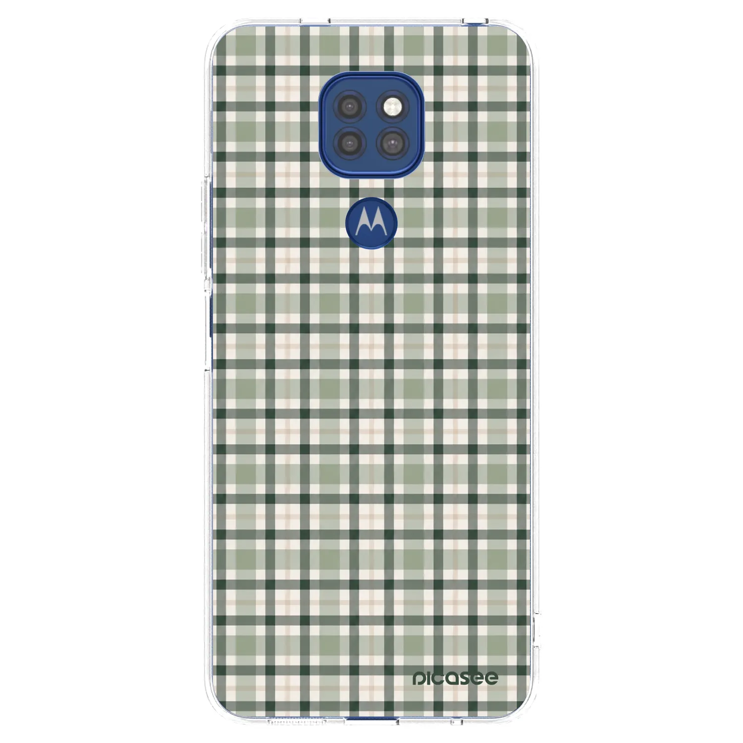 Picasee Motorola Moto G9 Play Hülle - Transparentes Silikon - Sage Tartan