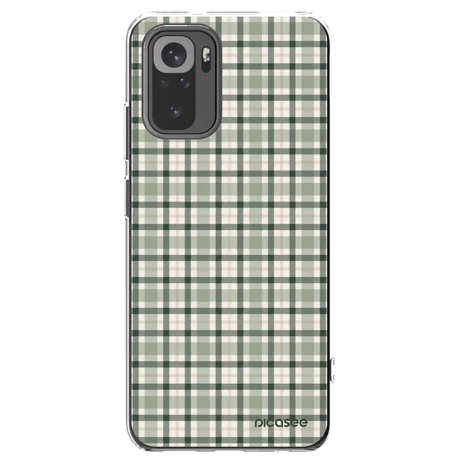 Picasee Xiaomi Redmi Note 10S Hülle - Transparentes Silikon - Sage Tartan