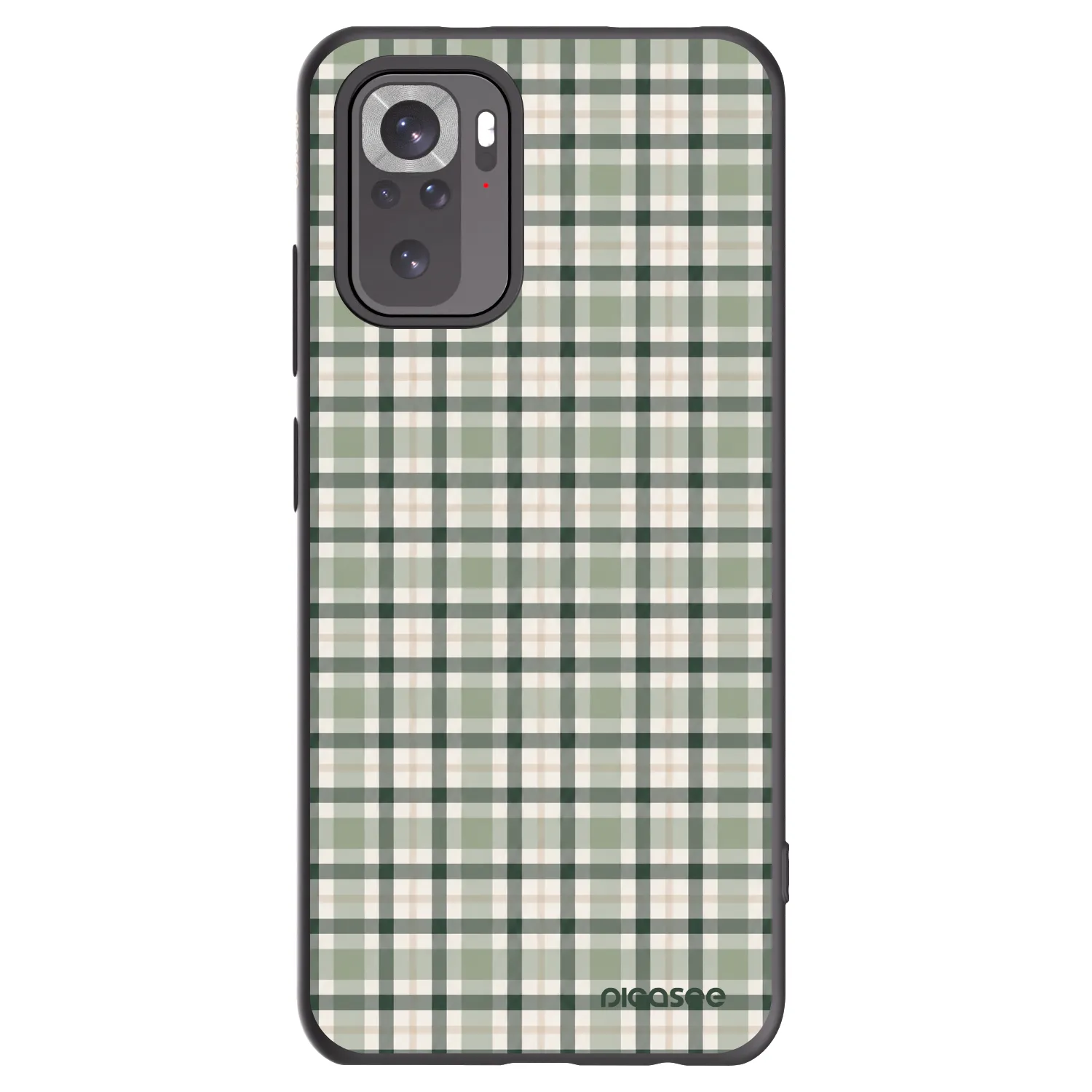 Picasee Xiaomi Redmi Note 10S Hülle - Schwarzes Silikon - Sage Tartan
