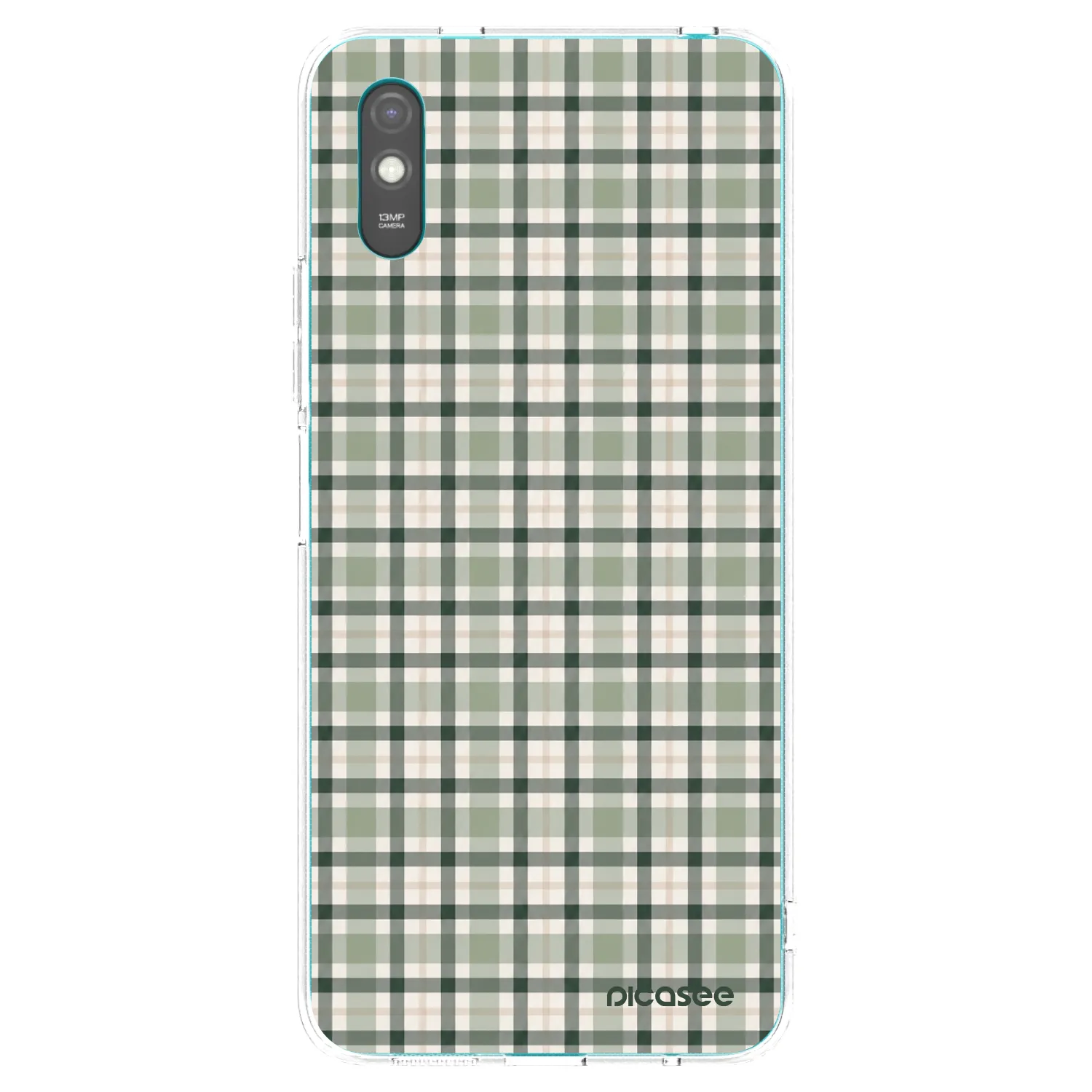 Picasee Xiaomi Redmi 9AT Hülle - Transparentes Silikon - Sage Tartan