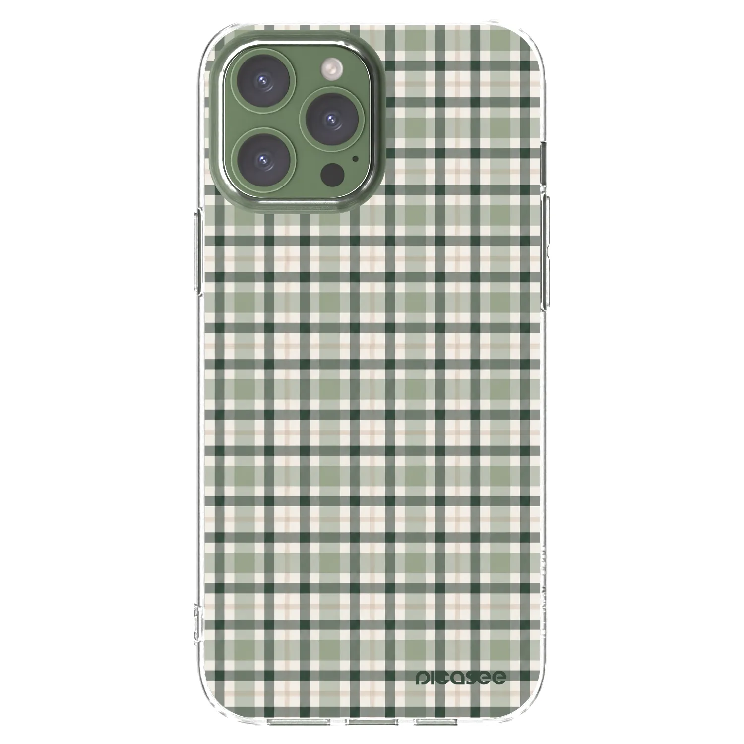 Picasee Apple iPhone 13 Pro Max Hülle - Transparentes Silikon - Sage Tartan