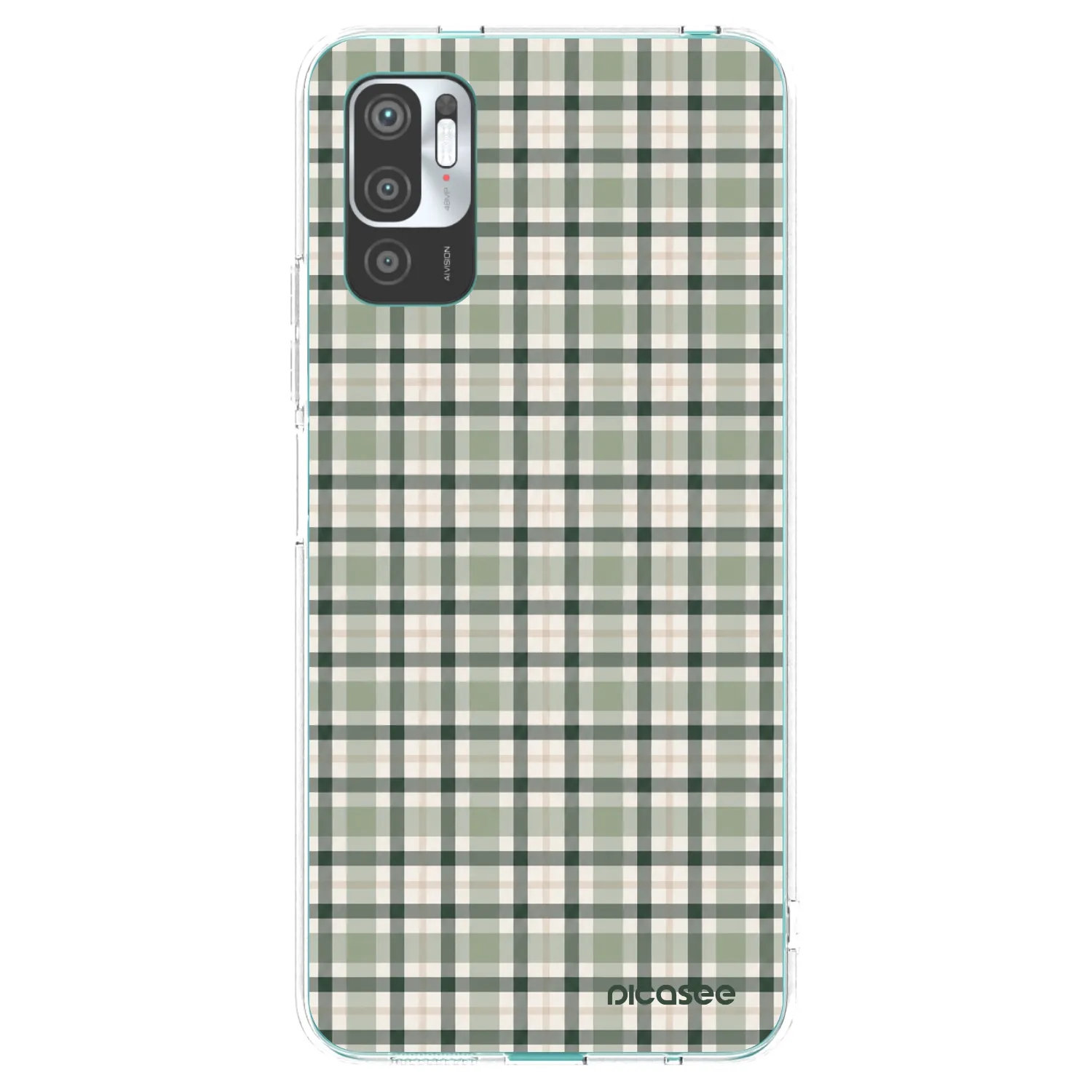 Picasee Xiaomi Redmi Note 10 5G Hülle - Transparentes Silikon - Sage Tartan