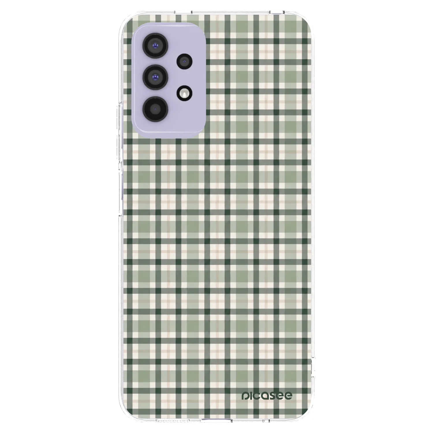 Picasee Samsung Galaxy A32 4G SM-A325F Hülle - Transparentes Silikon - Sage Tartan
