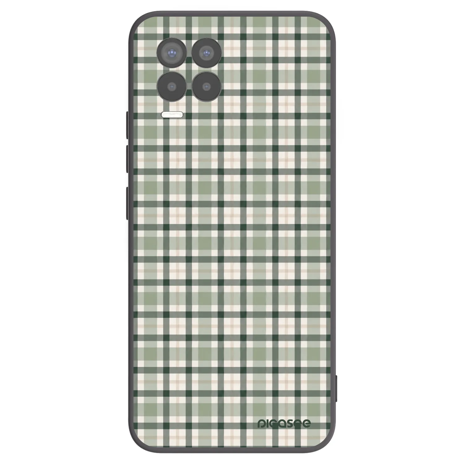 Picasee Realme 8 4G Hülle - Schwarzes Silikon - Sage Tartan