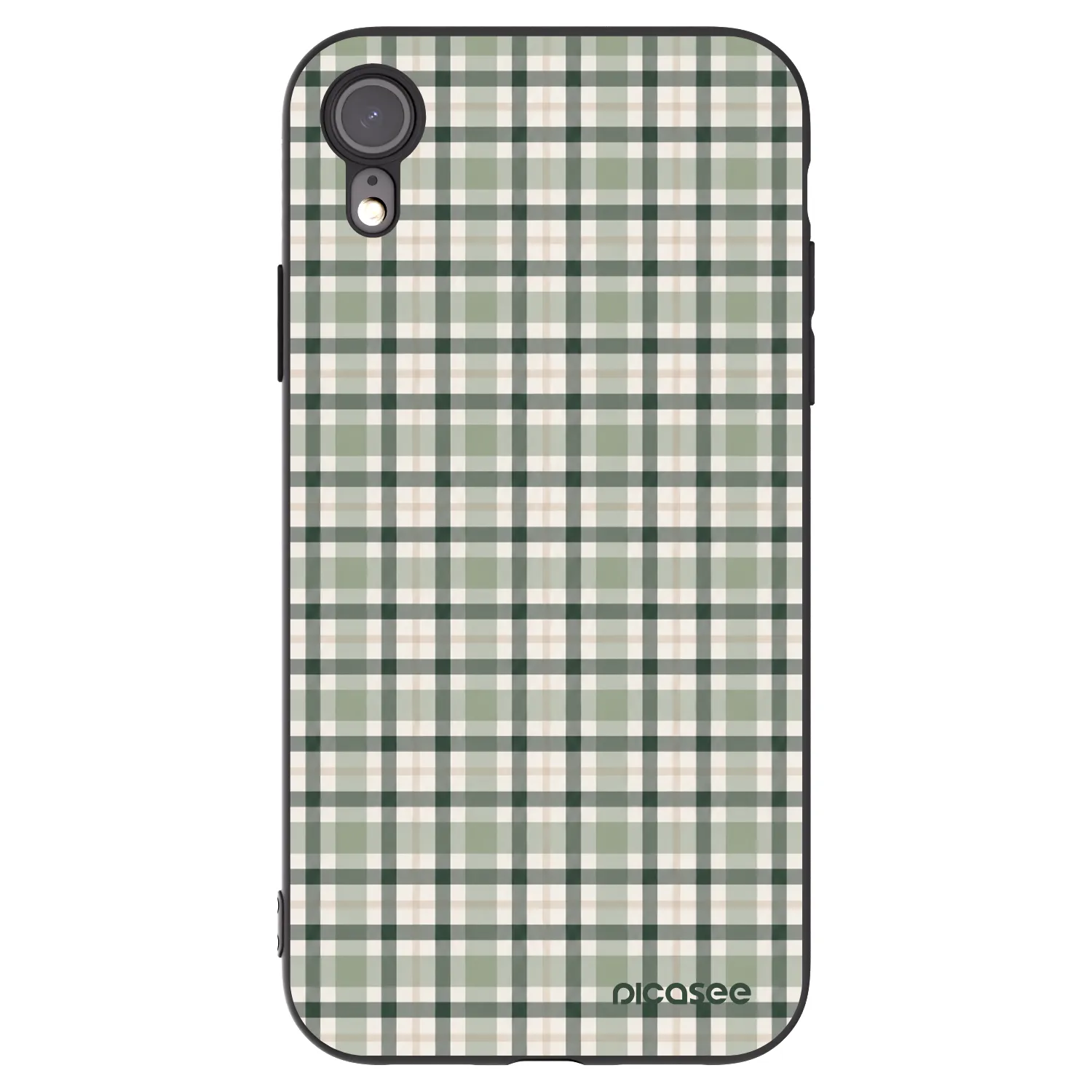 Picasee Apple iPhone XR Hülle - Schwarzes Silikon - Sage Tartan