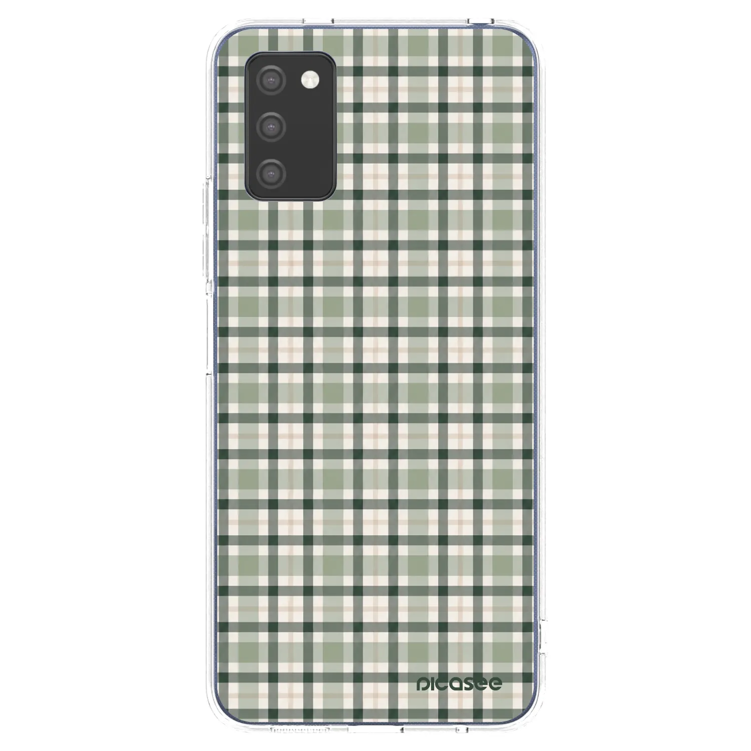 Picasee Samsung Galaxy A02s A025G Hülle - Transparentes Silikon - Sage Tartan