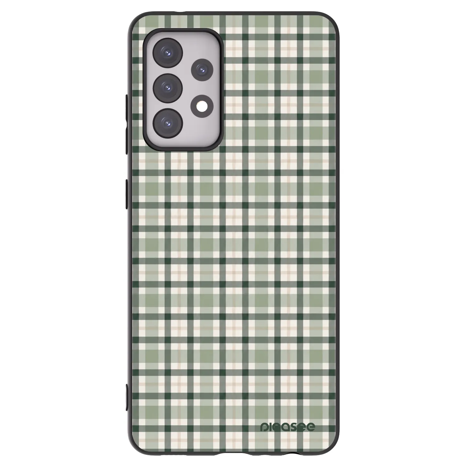 Picasee Samsung Galaxy A52s 5G A528B Hülle - Schwarzes Silikon - Sage Tartan