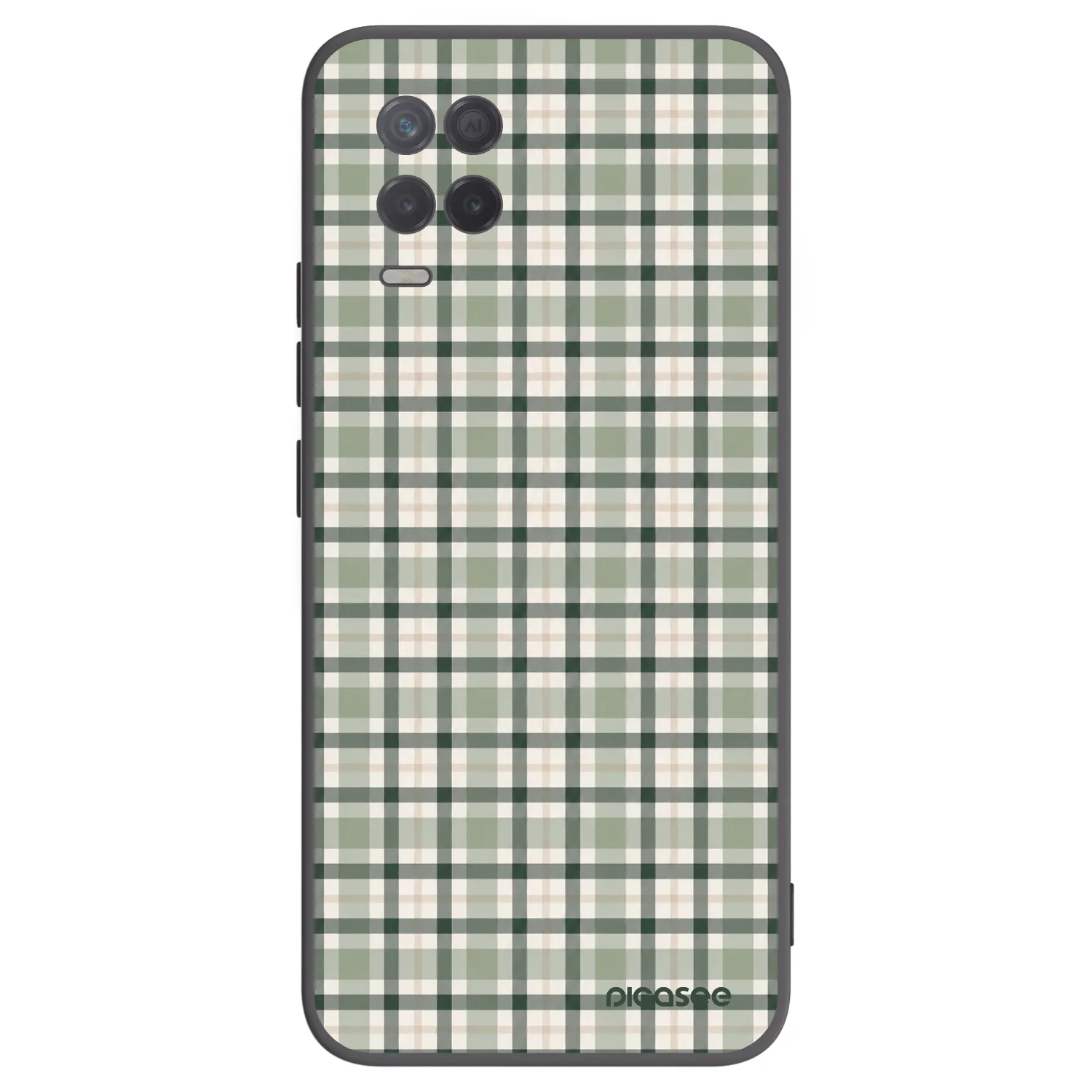 Picasee Realme 8 5G Hülle - Schwarzes Silikon - Sage Tartan