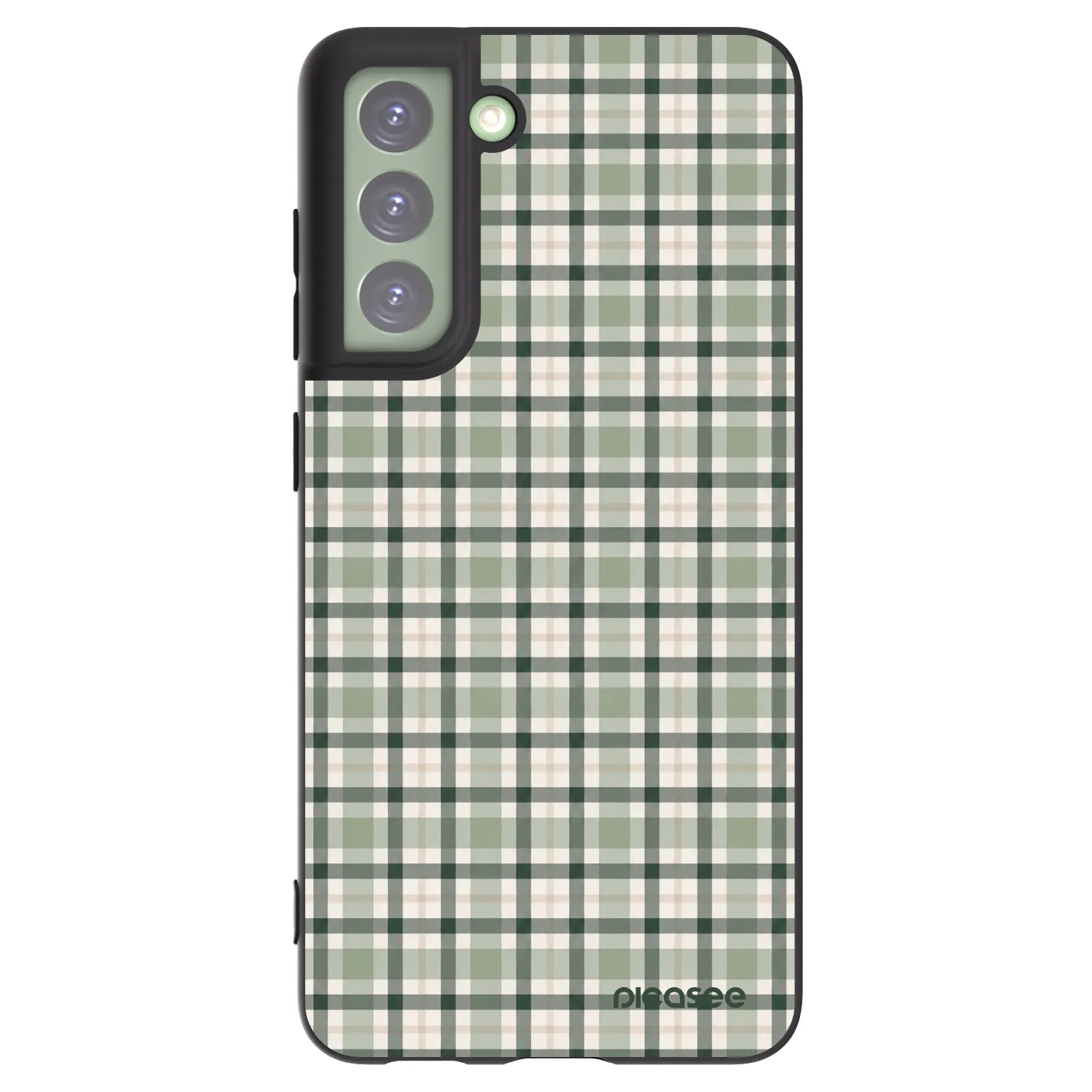 Picasee Samsung Galaxy S21 FE 5G Hülle - Schwarzes Silikon - Sage Tartan