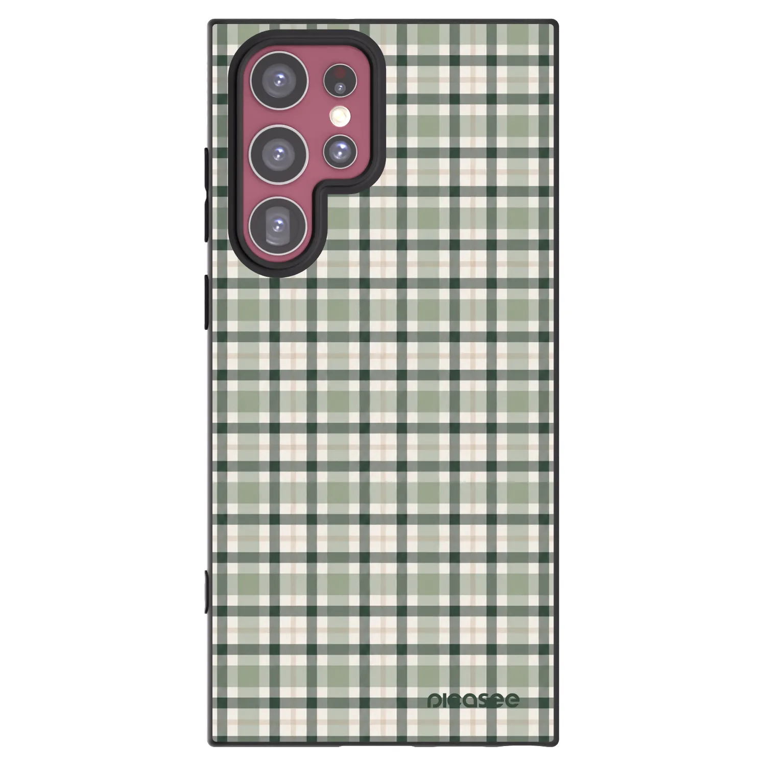 Picasee Samsung Galaxy S22 Ultra 5G Hülle - Schwarzes Silikon - Sage Tartan
