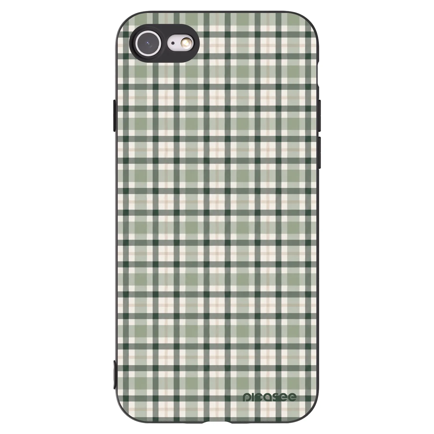 Picasee Apple iPhone SE 2022 Hülle - Schwarzes Silikon - Sage Tartan