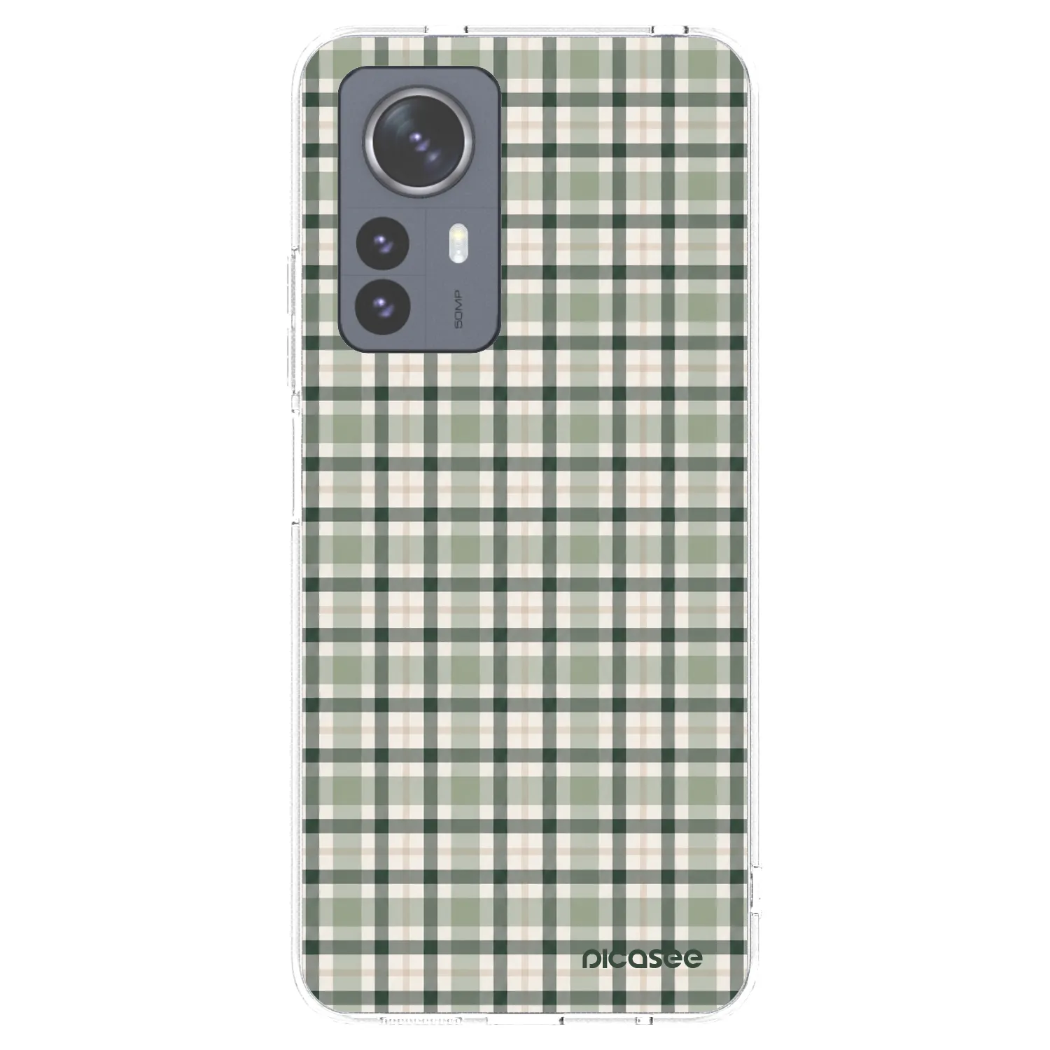 Picasee Xiaomi 12 Pro Hülle - Transparentes Silikon - Sage Tartan